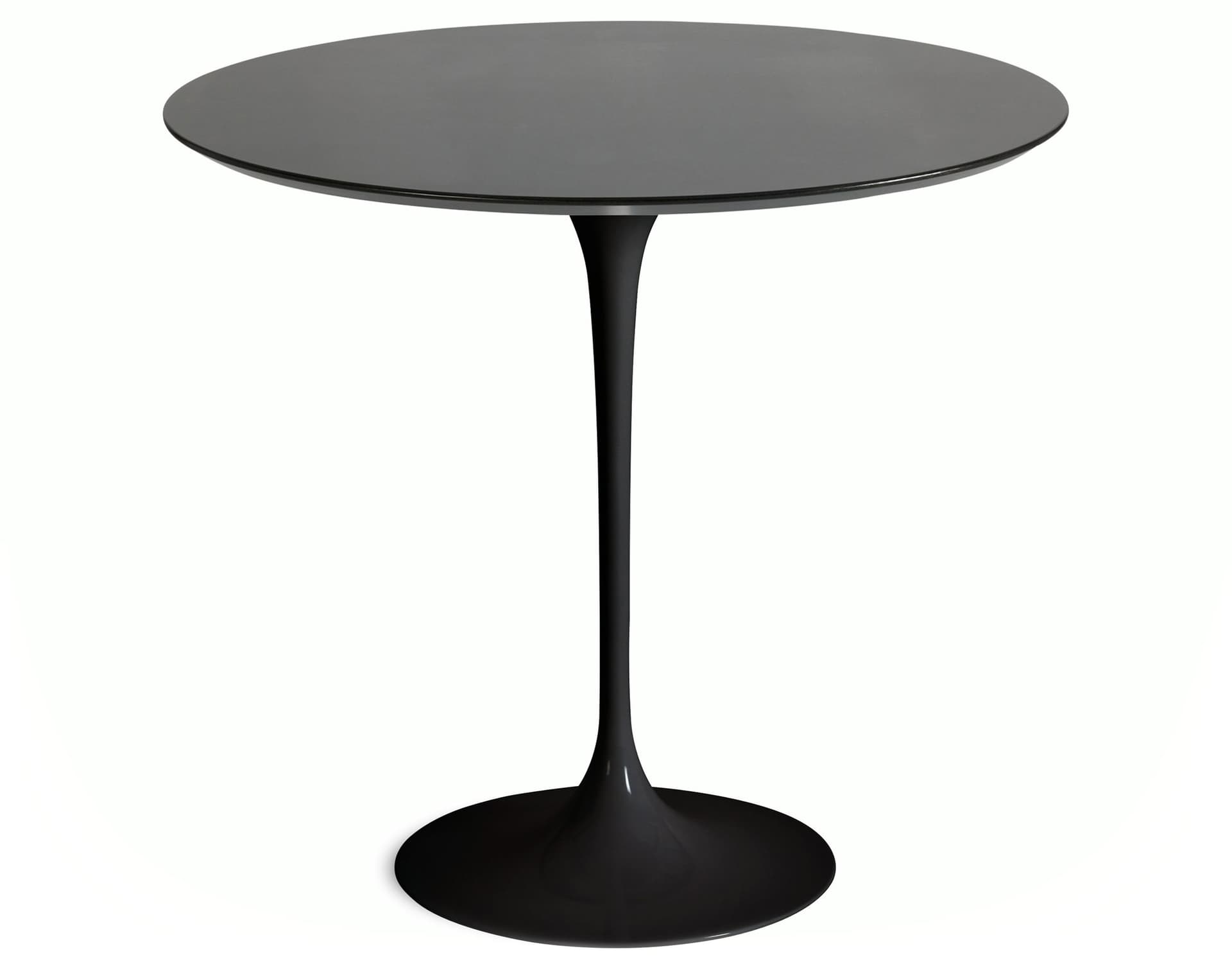 saarinen side table - 22" oval / veneer - topo noir / high gloss - black