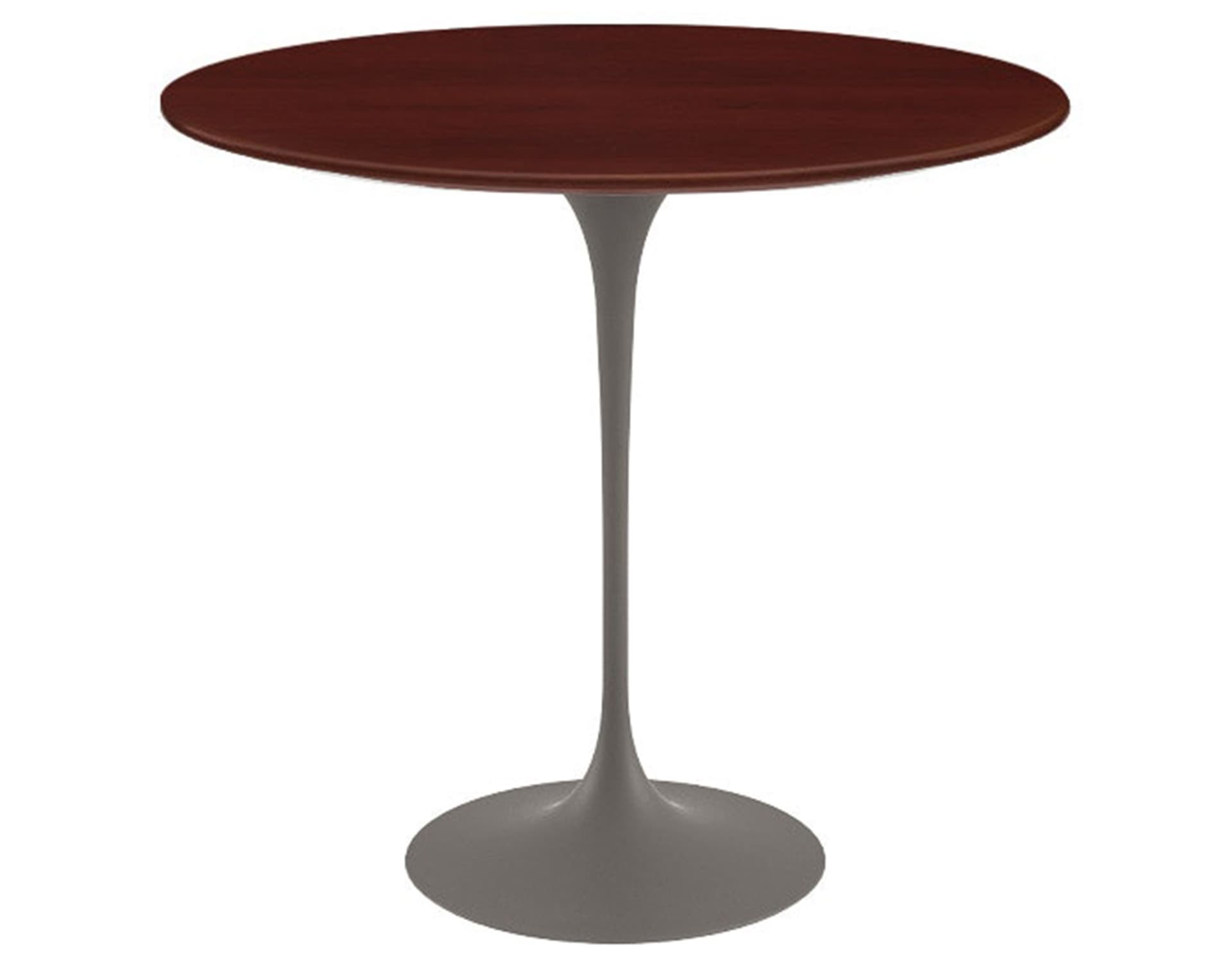 saarinen side table - 22" oval / veneer - reff dark cherry / satin - grey
