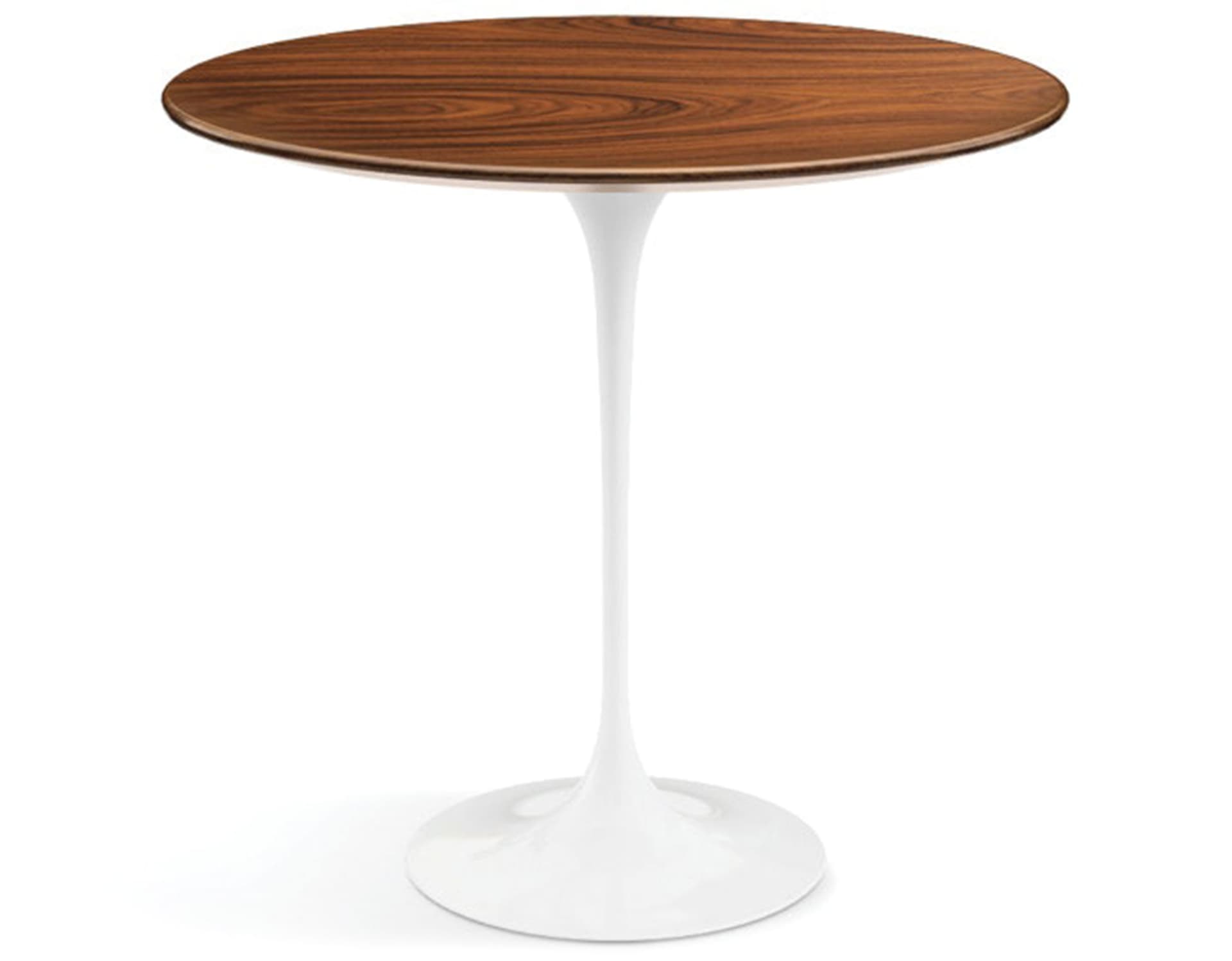 saarinen side table - 22" oval / veneer - rosewood / high gloss - white