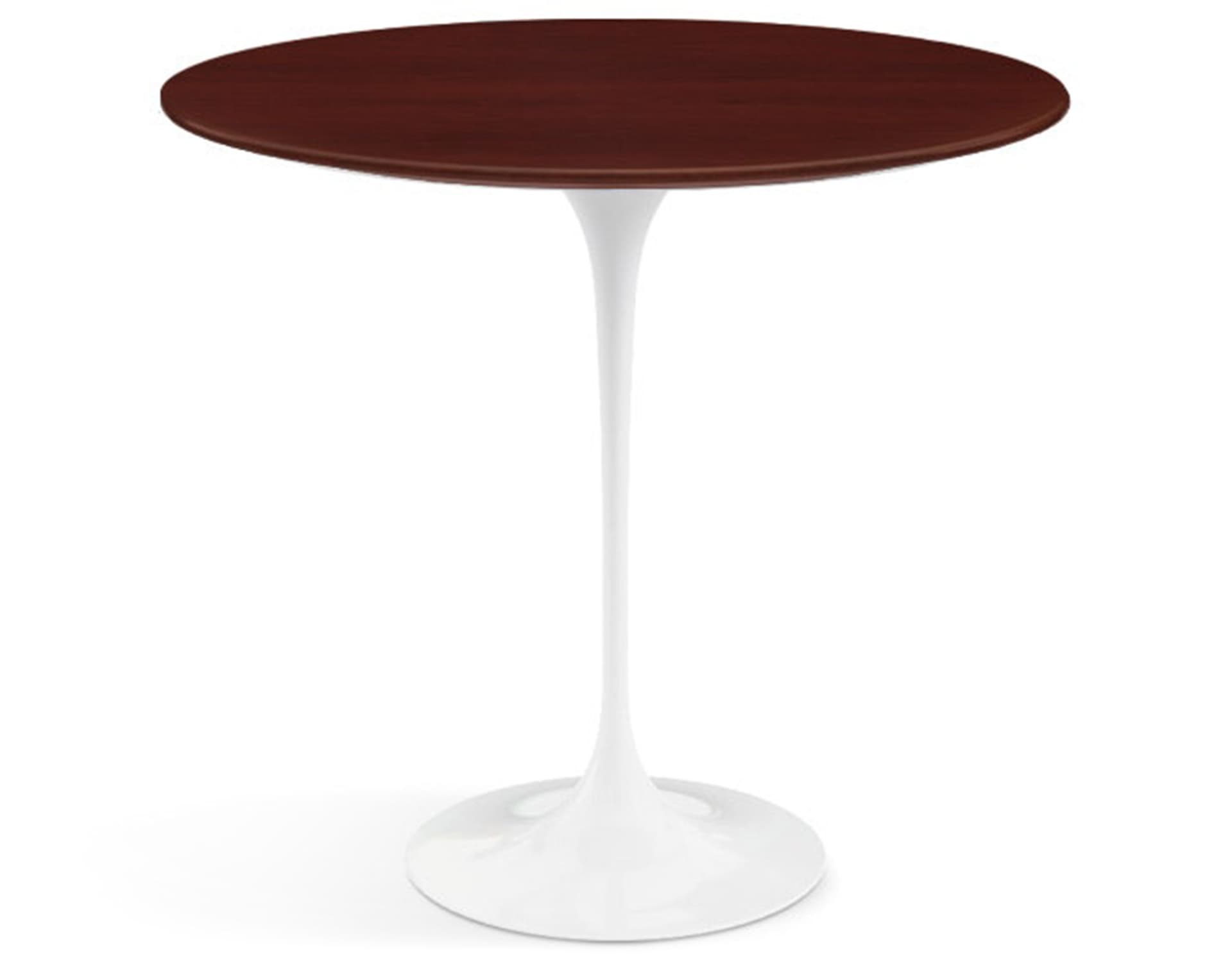 saarinen side table - 22" oval / veneer - reff dark cherry / high gloss - white