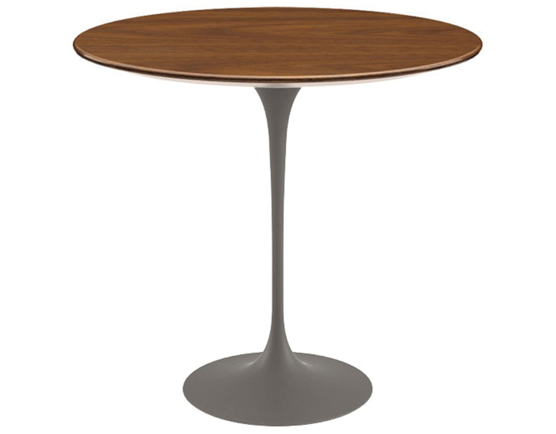 saarinen side table - 22" oval / veneer - light walnut / satin - grey