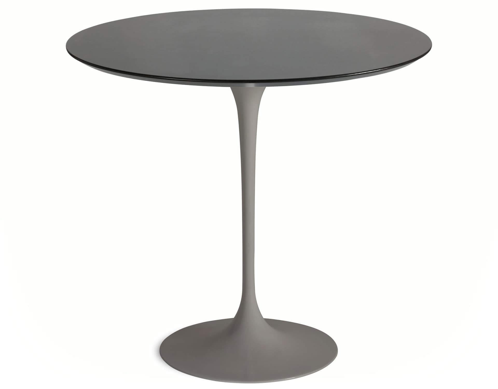 saarinen side table - 22" oval / veneer - topo noir / satin - grey