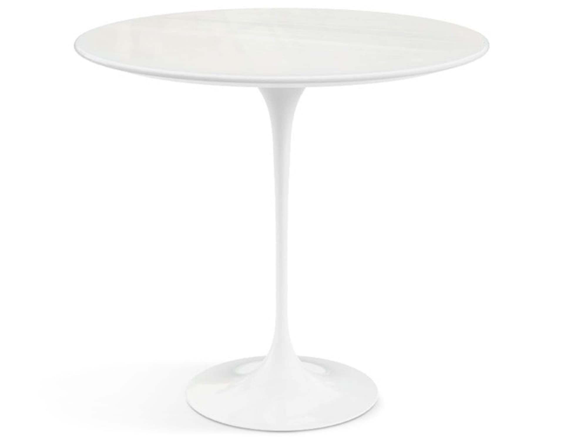 saarinen side table - 22" oval / engineered stone - vetro bianco / high gloss - white