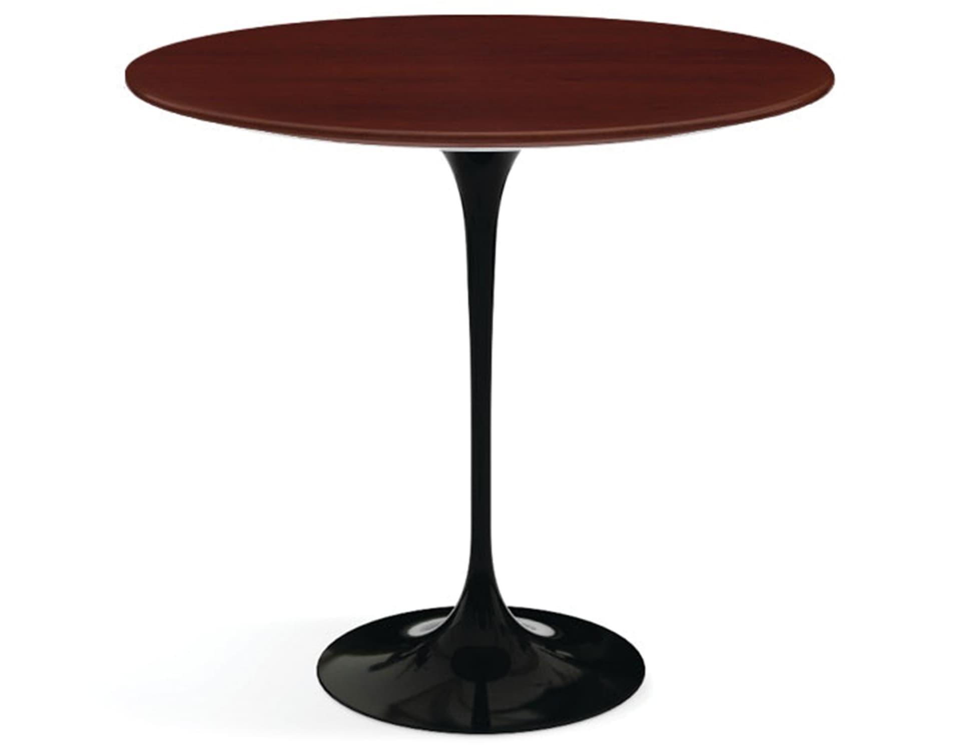 saarinen side table - 22" oval / veneer - reff dark cherry / high gloss - black
