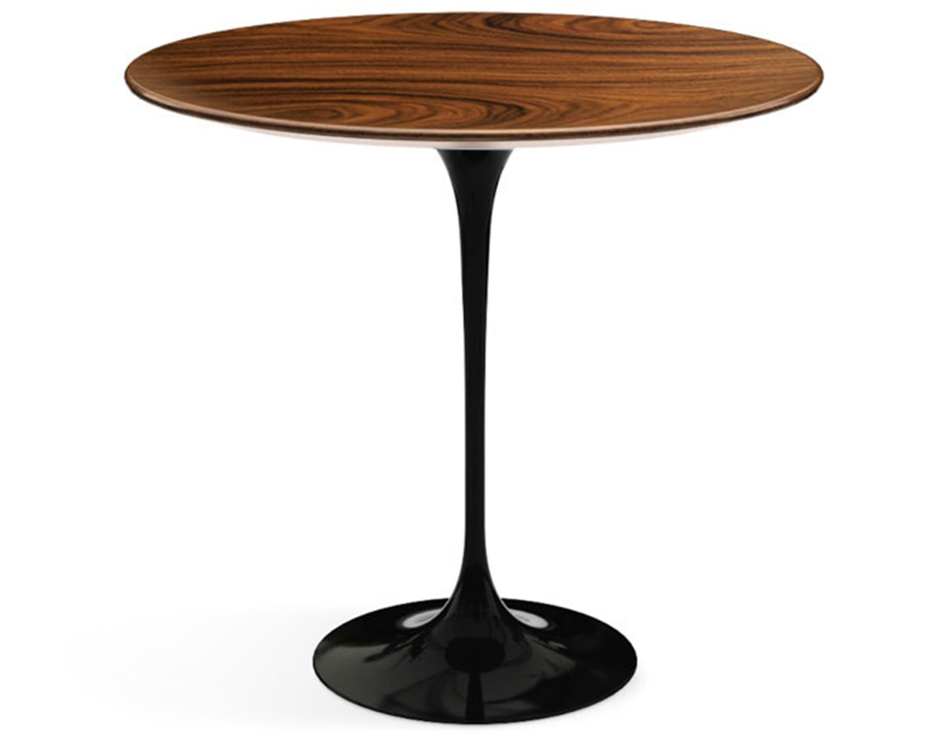 saarinen side table - 22" oval / veneer - rosewood / high gloss - black
