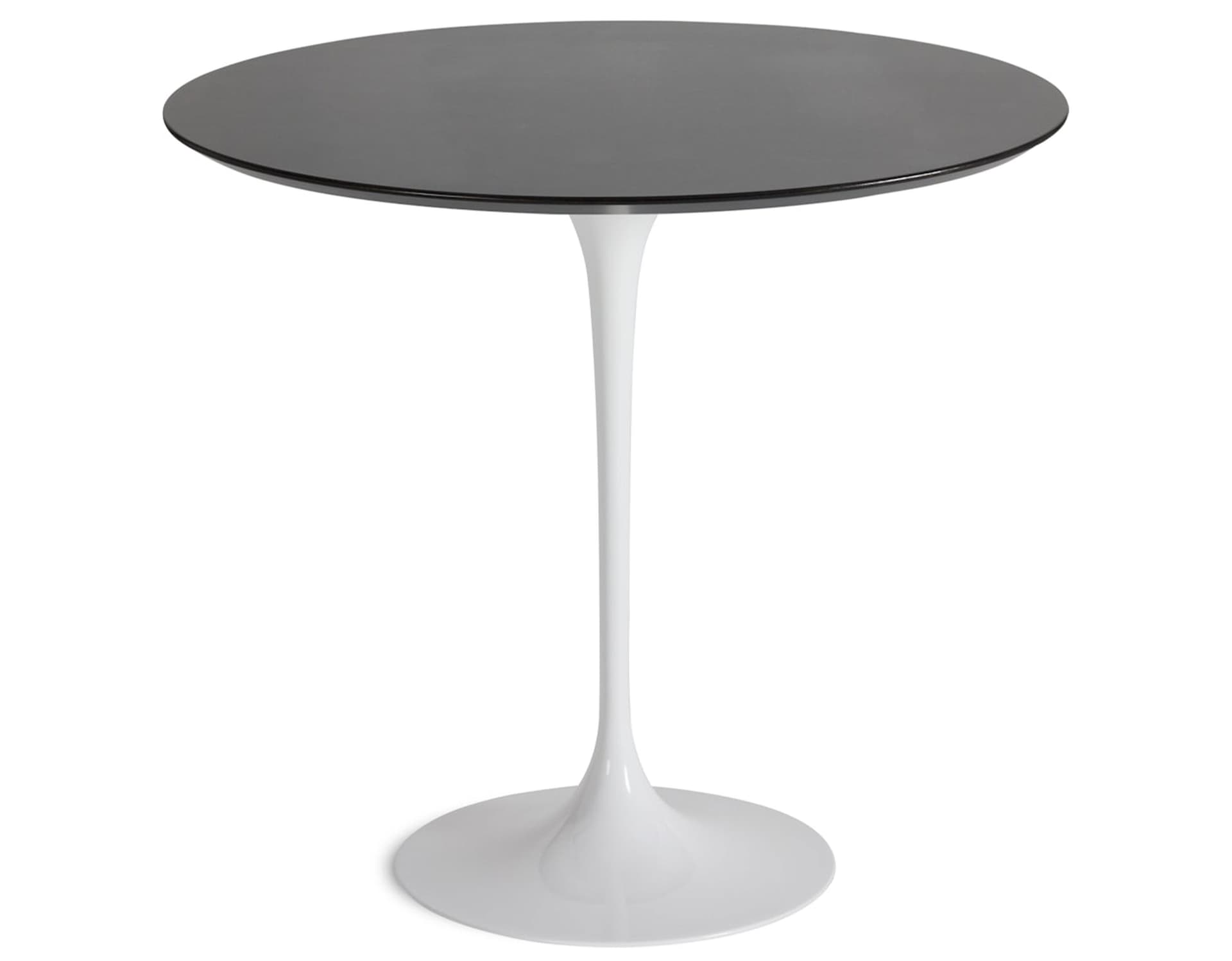 saarinen side table - 22" oval / veneer - topo noir / high gloss - white