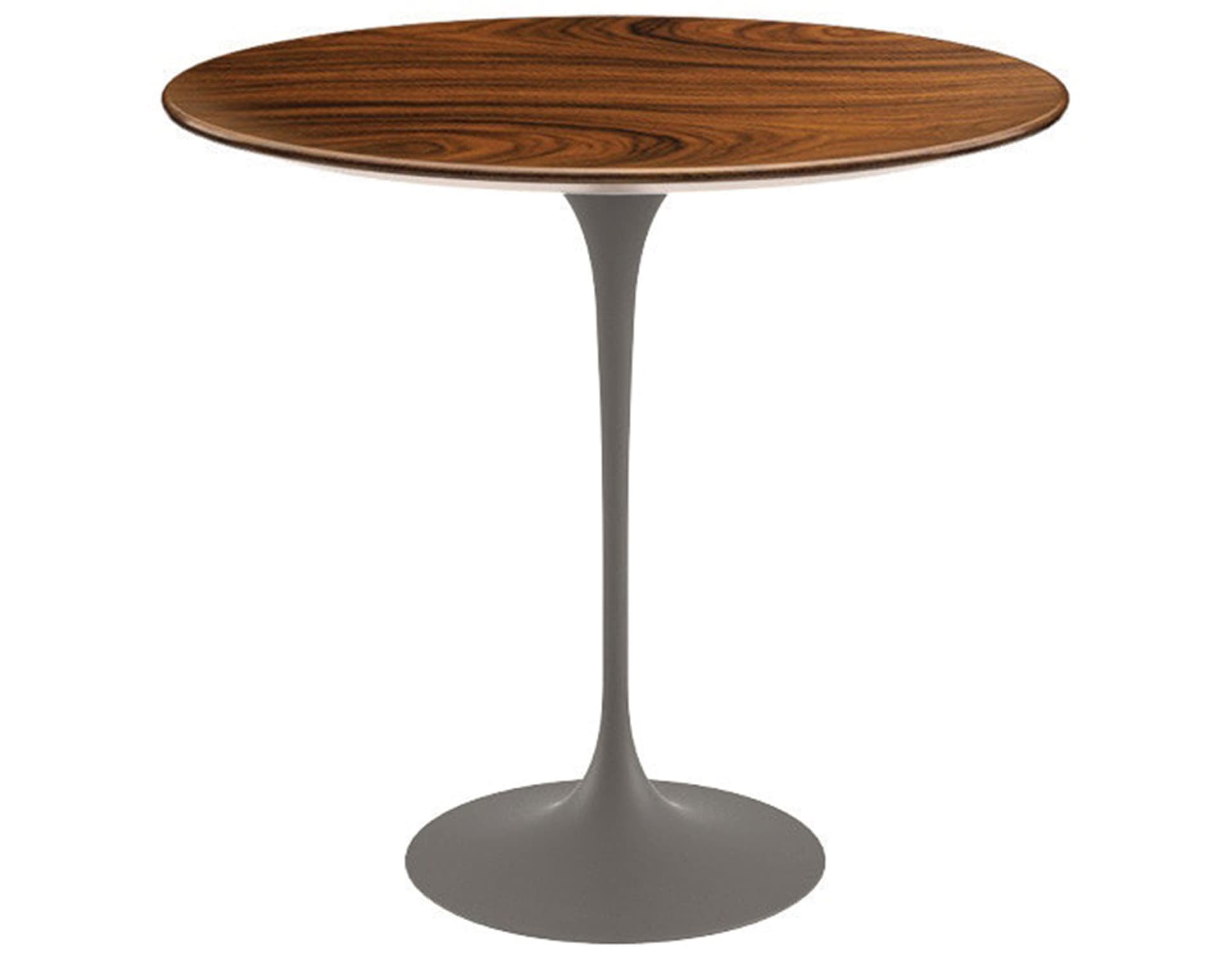 saarinen side table - 22" oval / veneer - rosewood / satin - grey