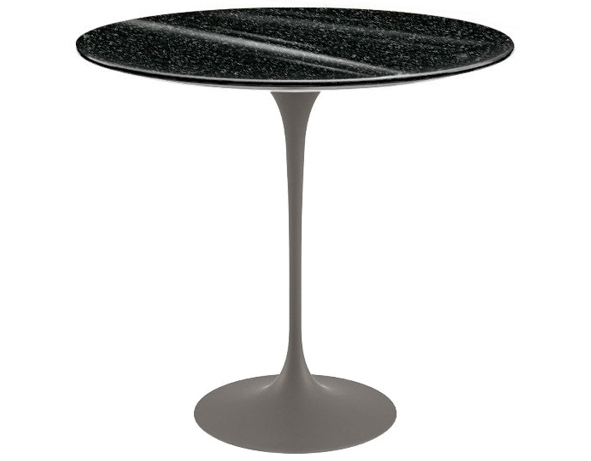 saarinen side table - 22" oval / granite - black andes / satin - grey