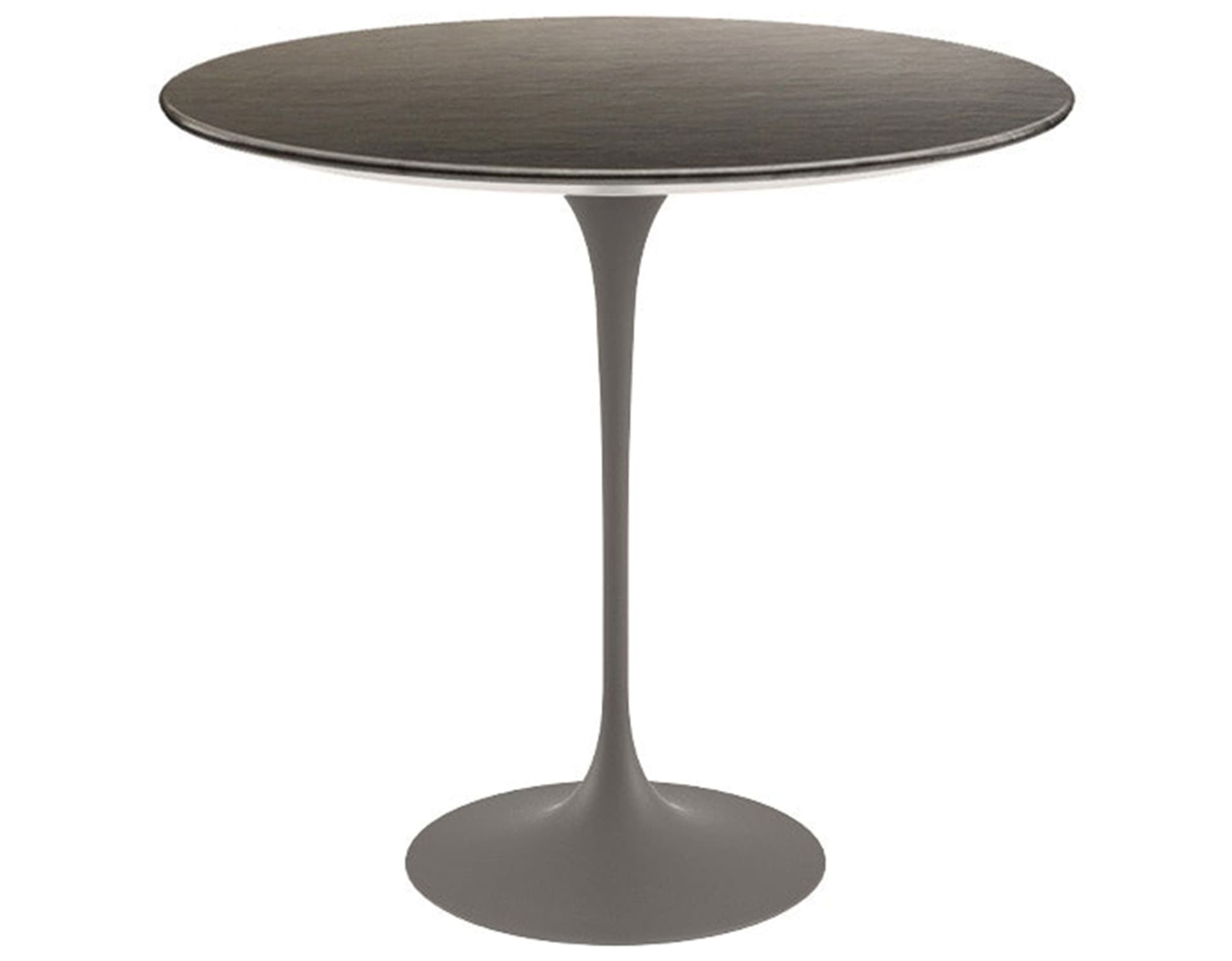 saarinen side table - 22" oval / slate - natural / satin - grey