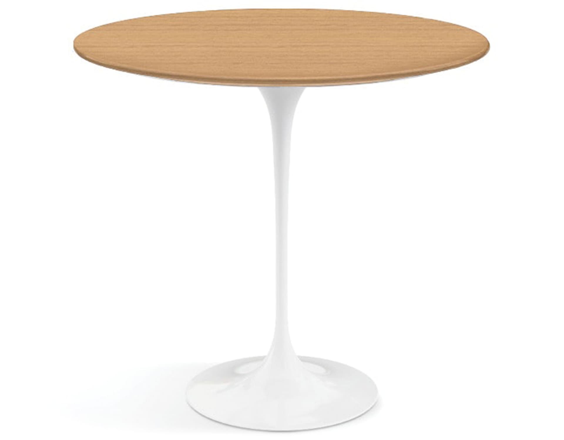 saarinen side table - 22" oval / veneer - light oak / high gloss - white