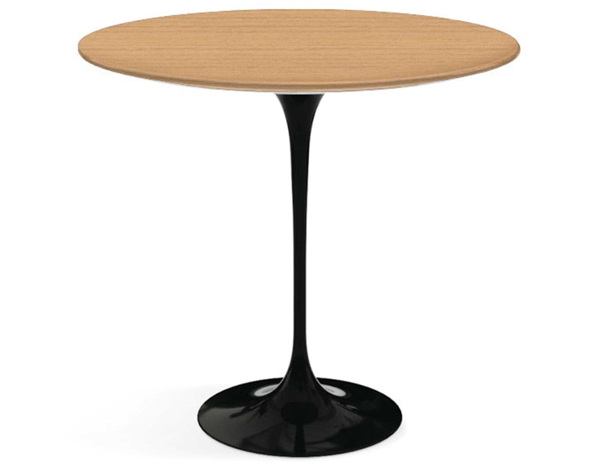 saarinen side table - 22" oval / veneer - light oak / high gloss - black
