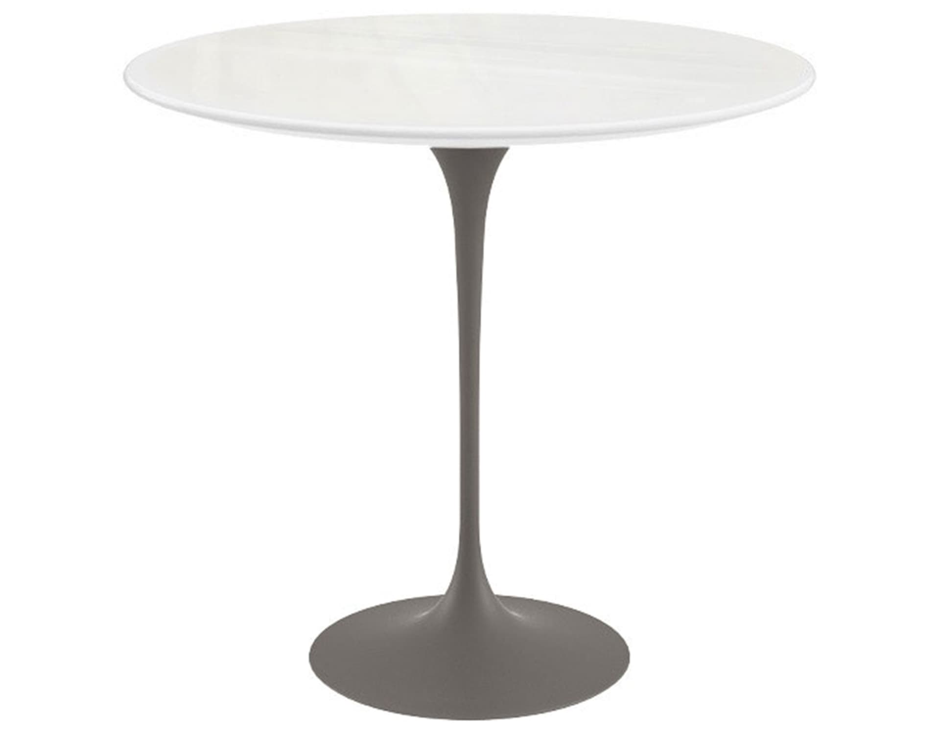 saarinen side table - 22" oval / engineered stone - vetro bianco / satin - grey