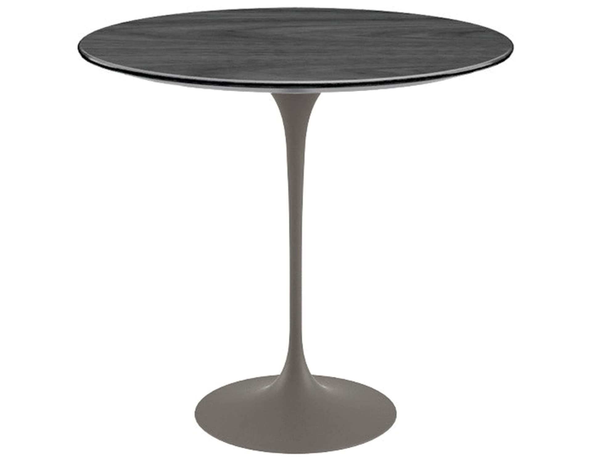 saarinen side table - 22" oval / veneer - ebonized walnut / satin - grey