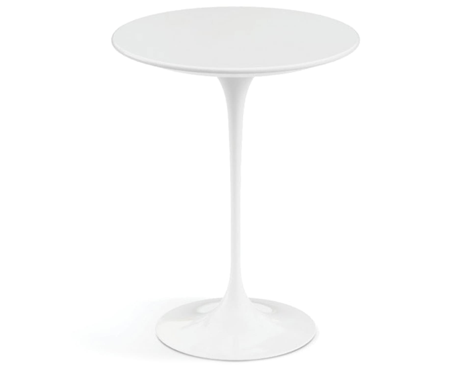 saarinen side table - 16" round / laminate - white / high gloss - white