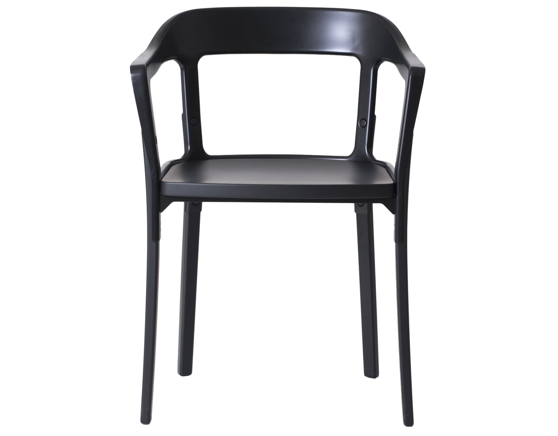 magis steelwood armchair / painted beech seat, legs & back - black