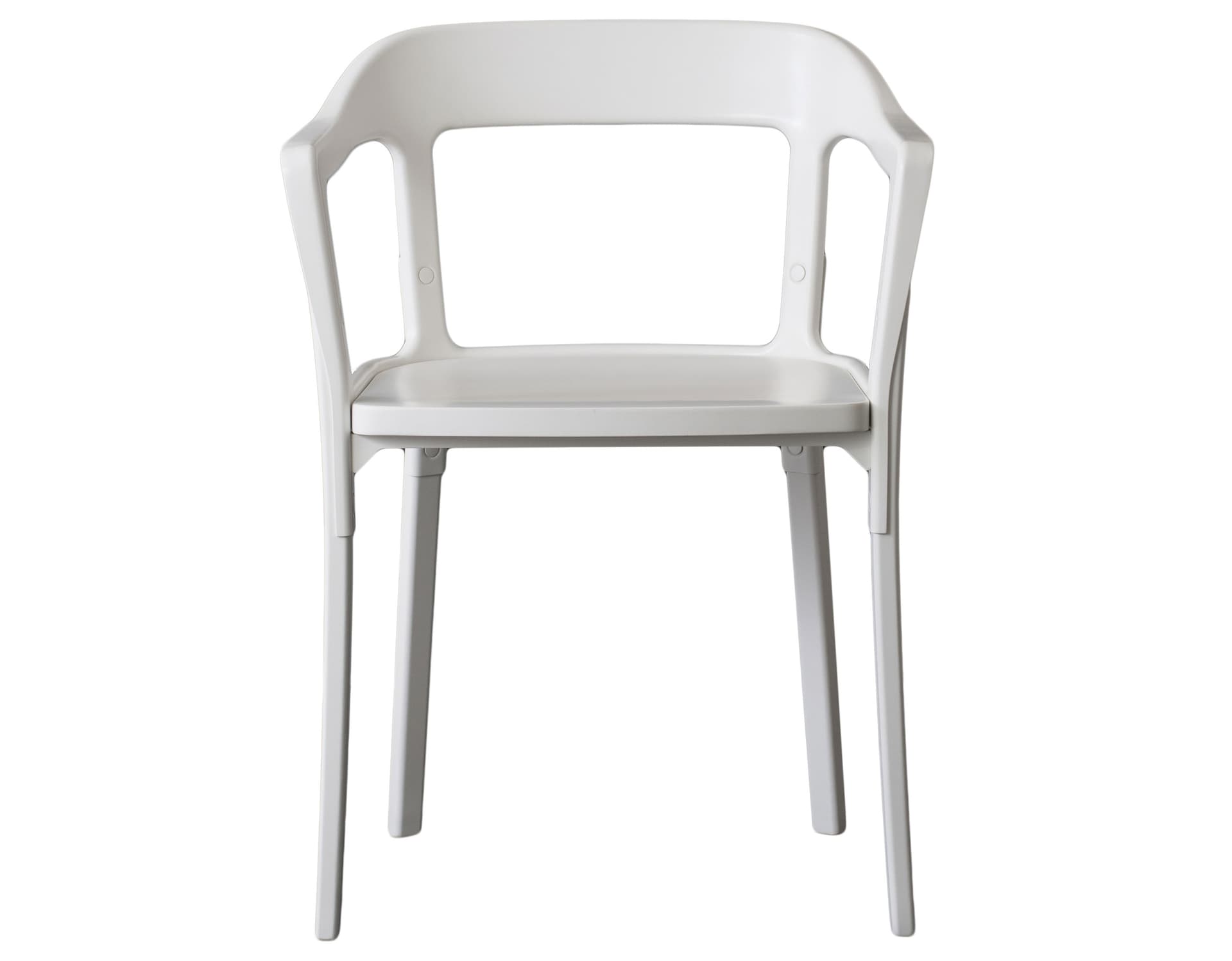 magis steelwood armchair / painted beech seat, legs & back - white