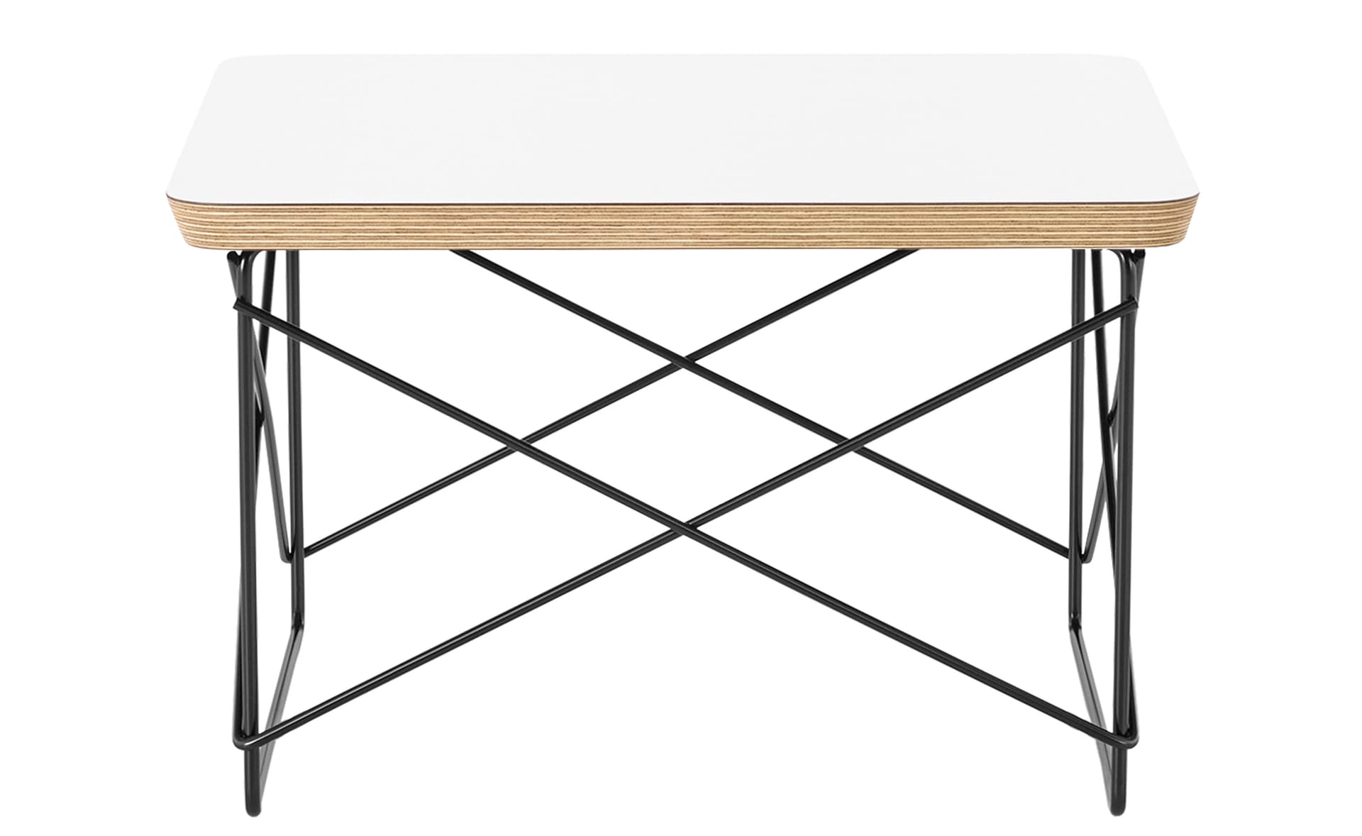eames wire base low table / laminate top - studio white / black base