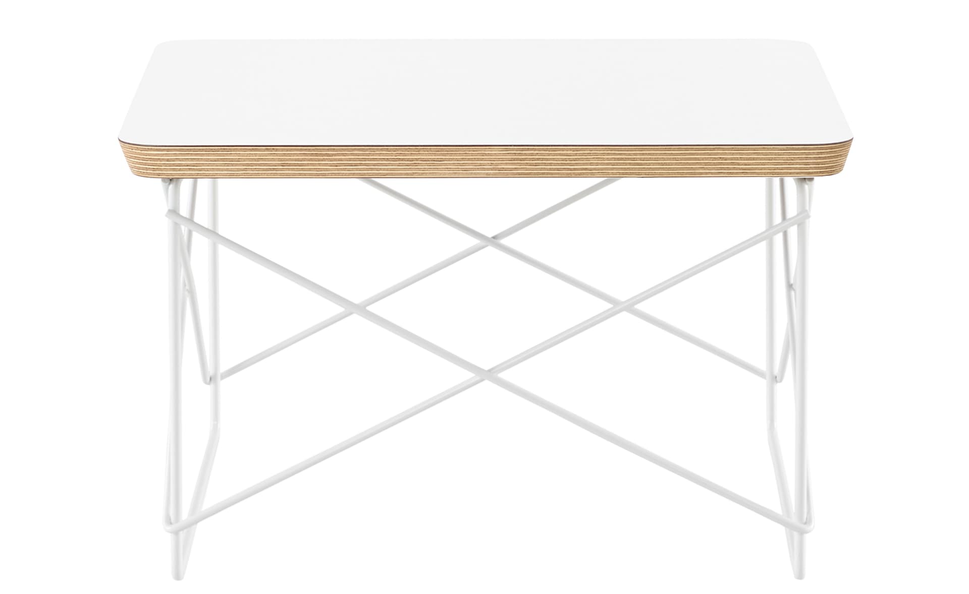 eames wire base low table / laminate top - studio white / studio white base