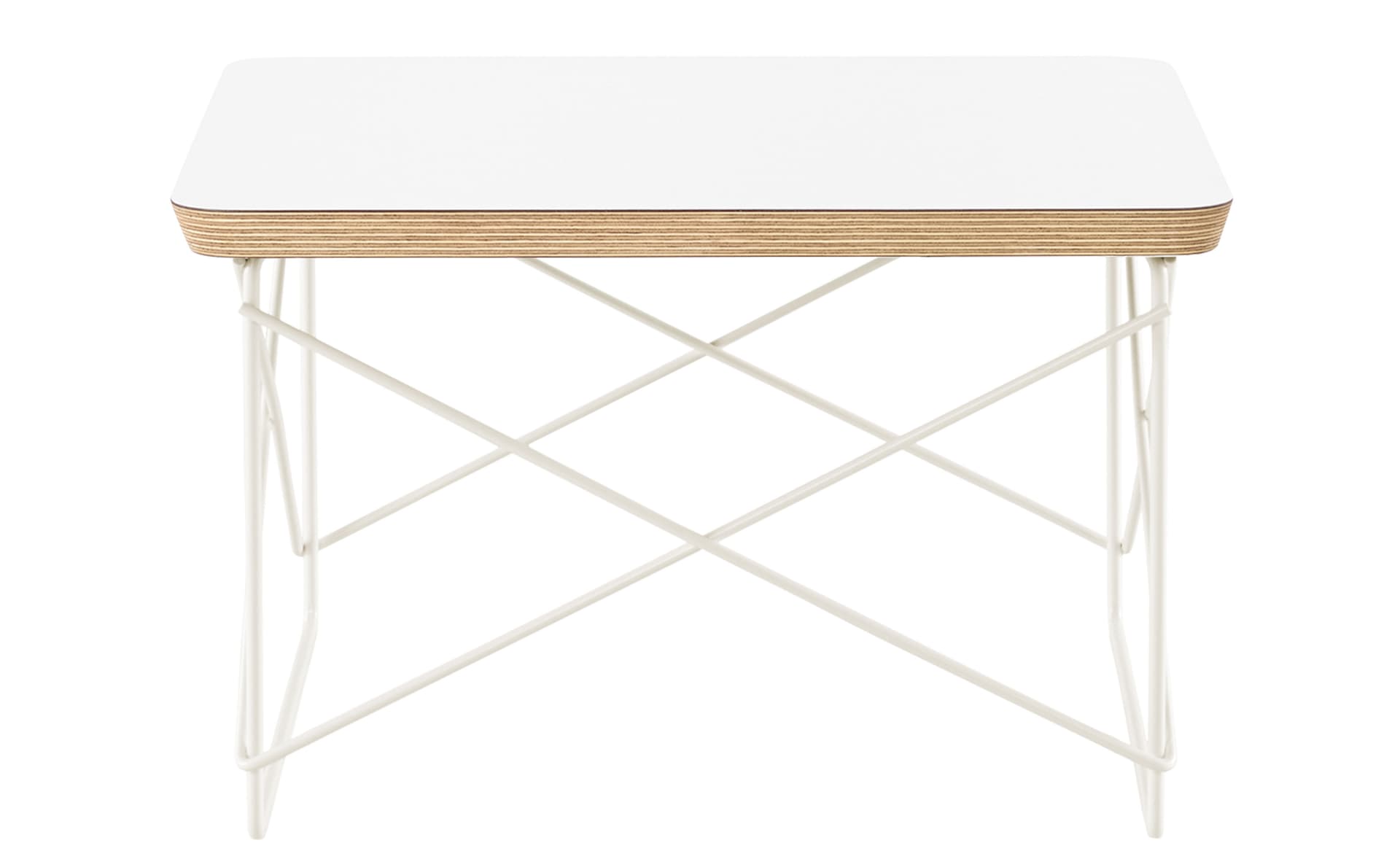 eames wire base low table / laminate top - studio white / white base