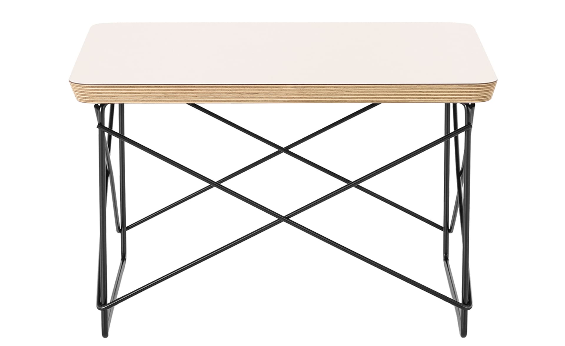eames wire base low table / laminate top - white / black base