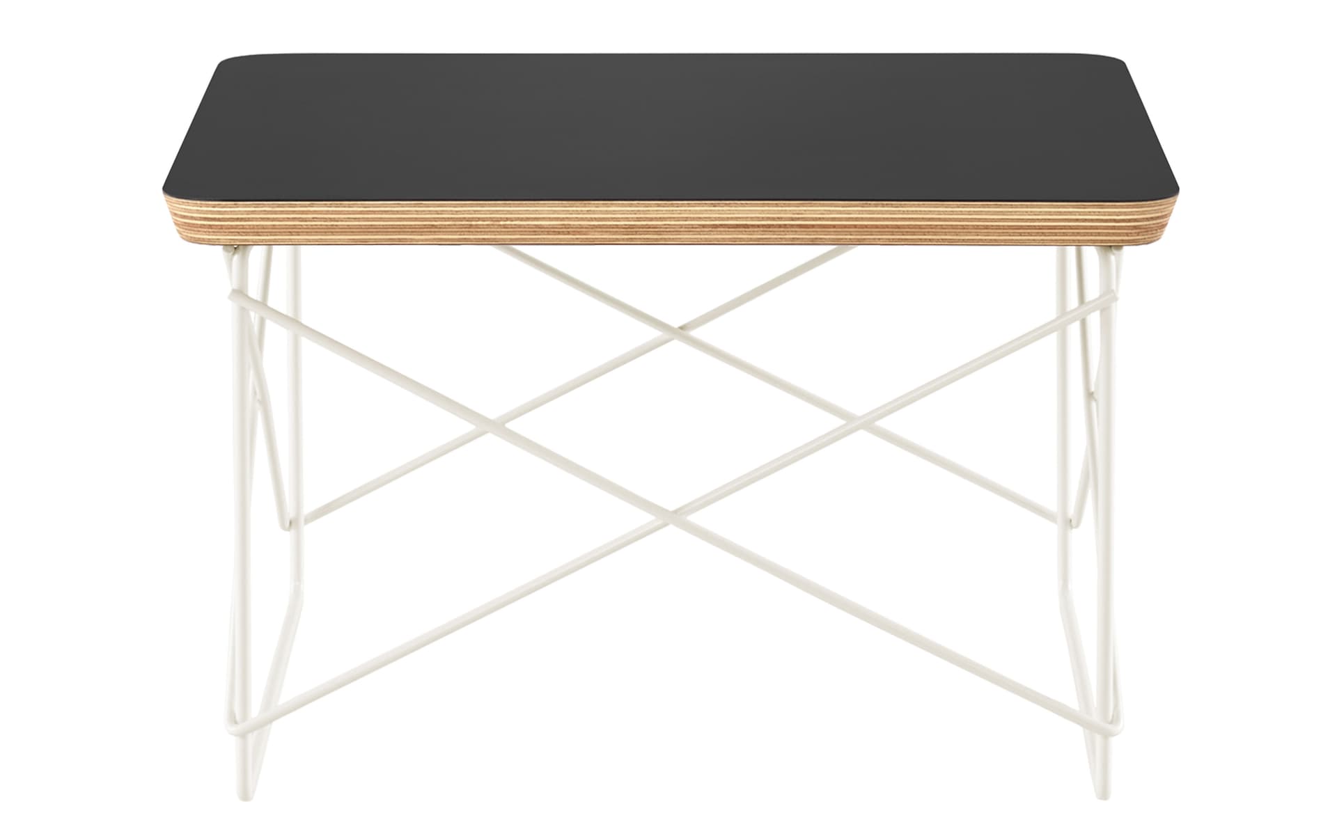 eames wire base low table / laminate top - black / white base