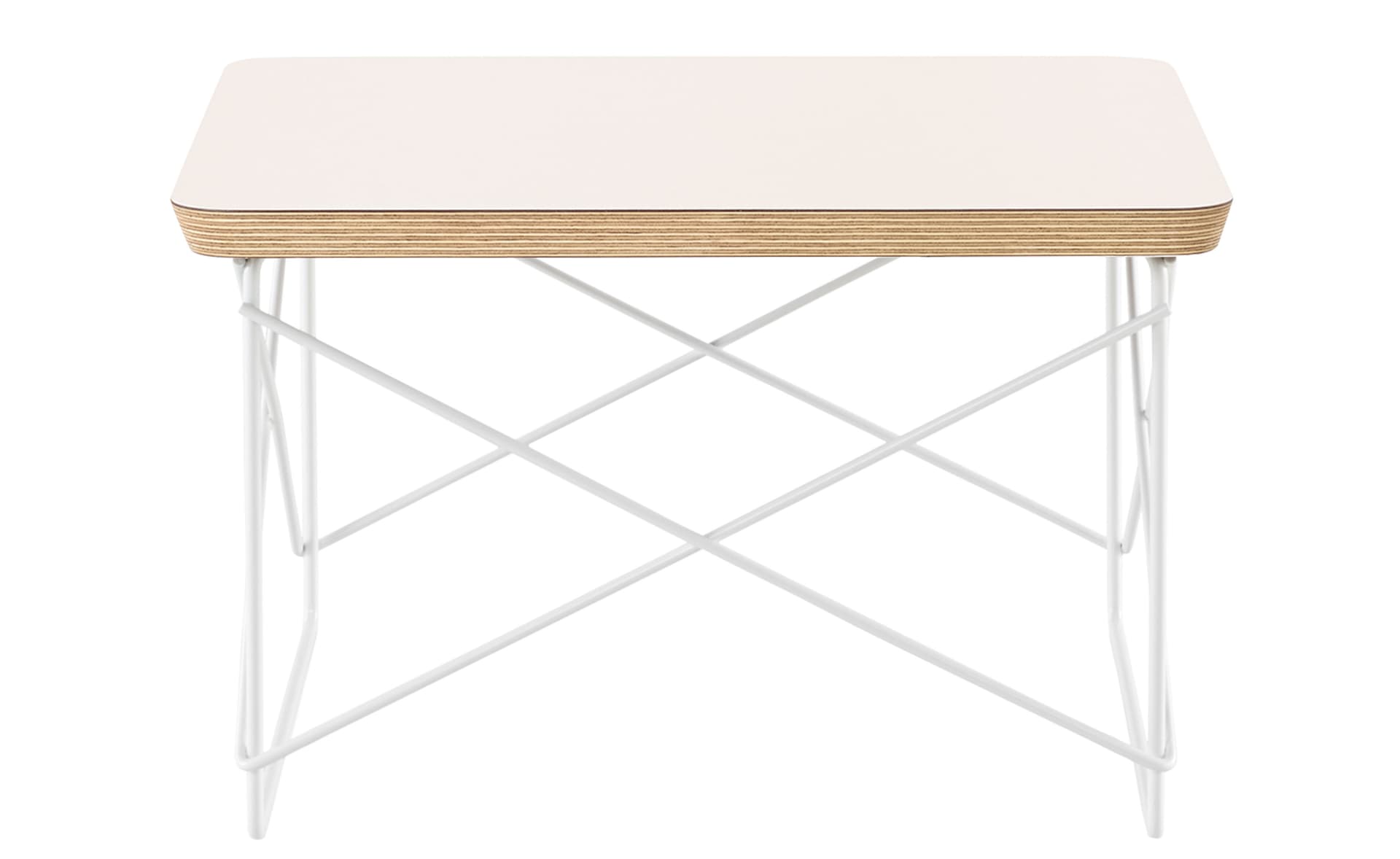 eames wire base low table / laminate top - white / studio white base