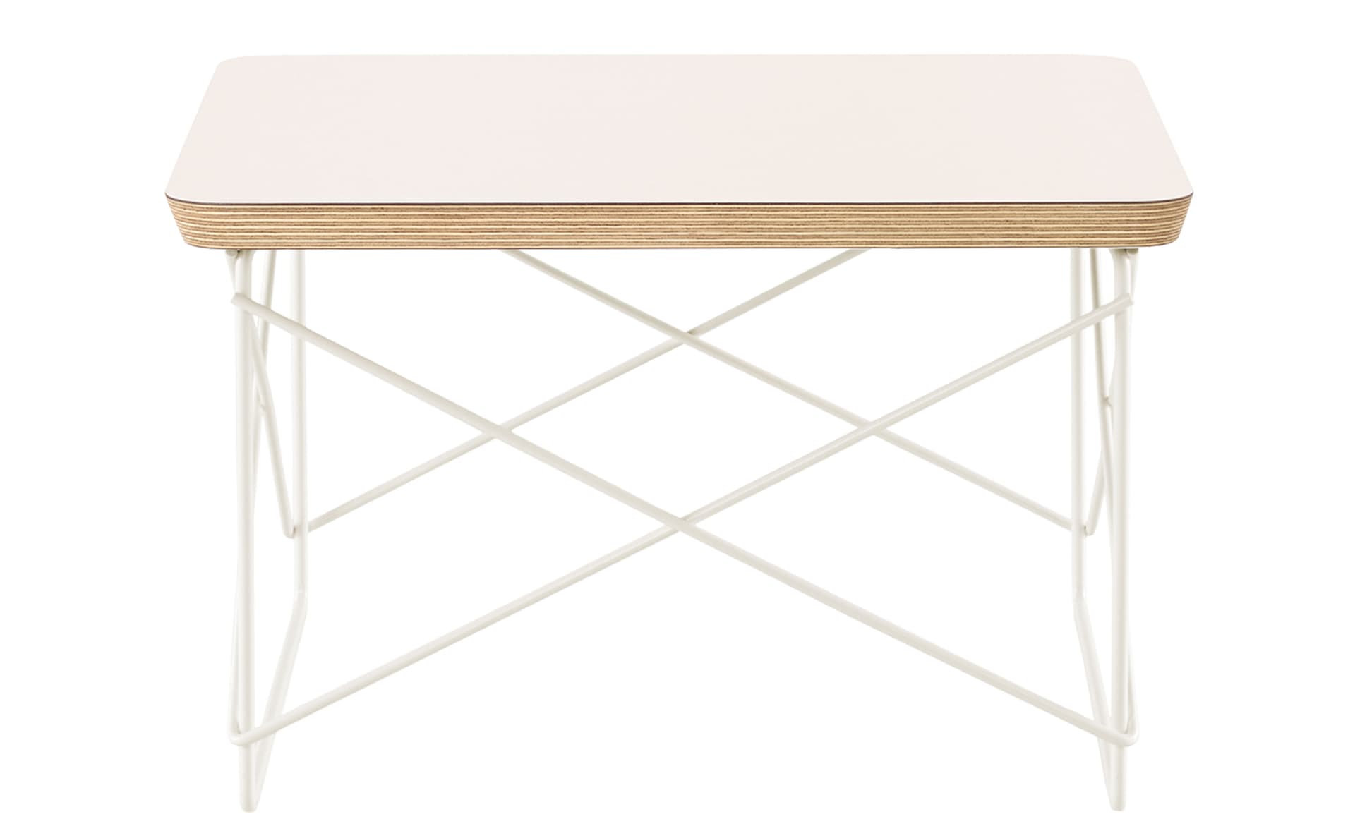 eames wire base low table / laminate top - white / white base