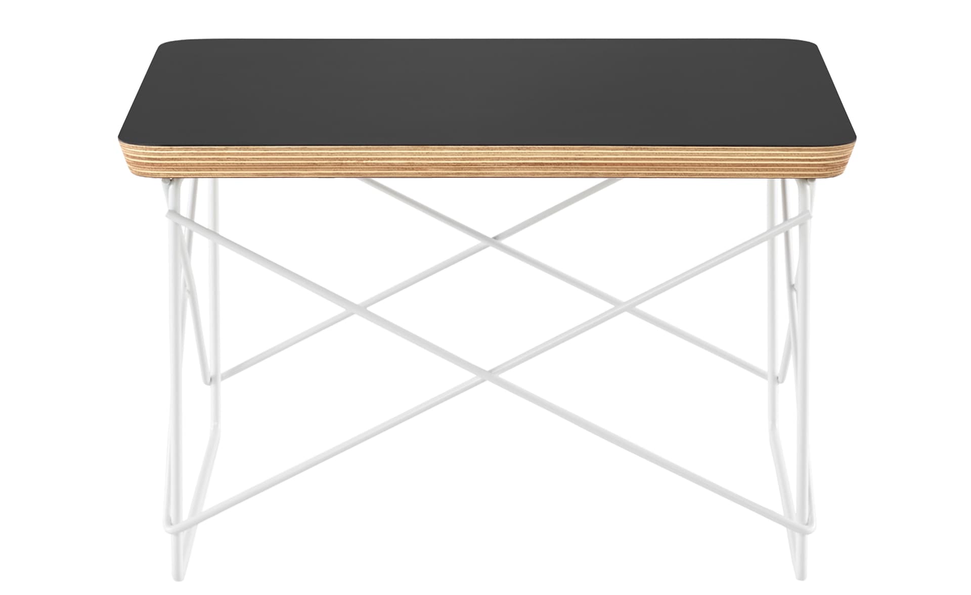 eames wire base low table / laminate top - black / studio white base