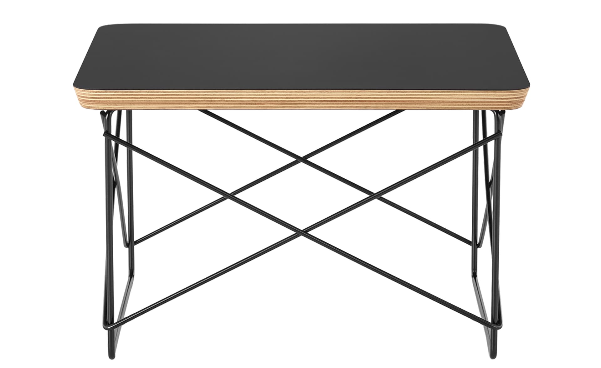 eames wire base low table / laminate top - black / black base