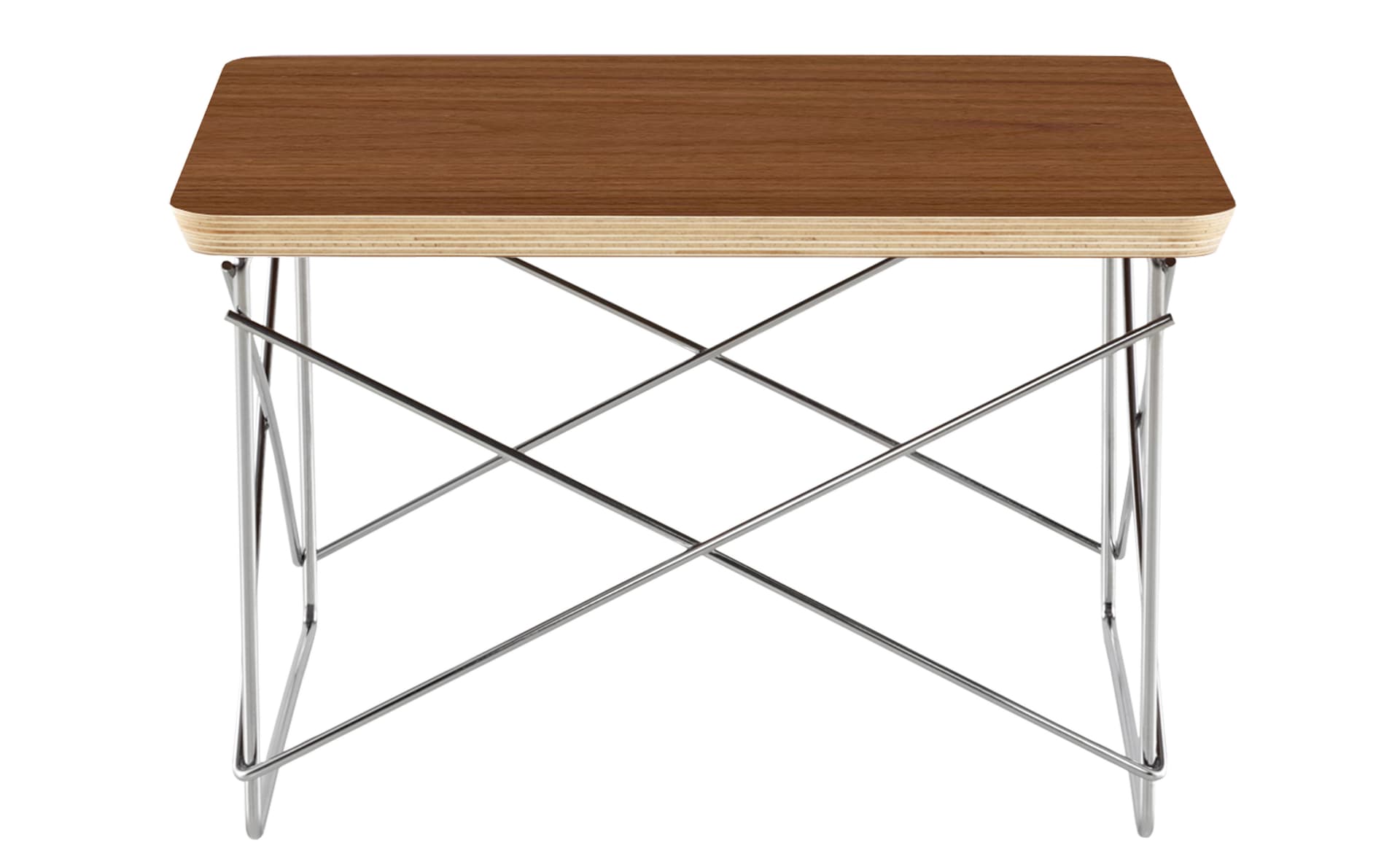 eames wire base low table / veneer top - walnut / trivalent chrome base