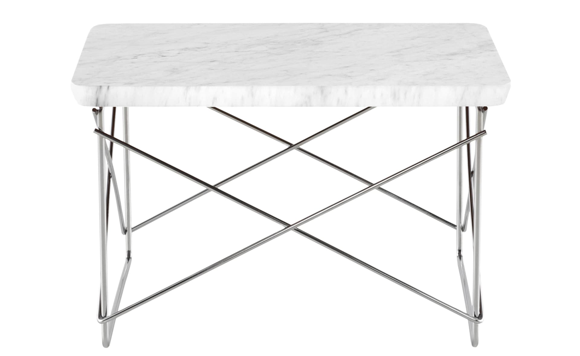 eames wire base low table / marble top - white carrara / trivalent chrome base