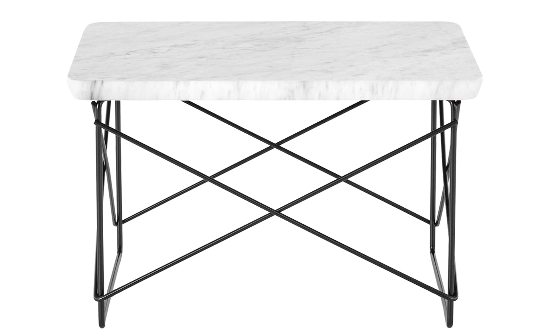 eames wire base low table / marble top - white carrara / black base