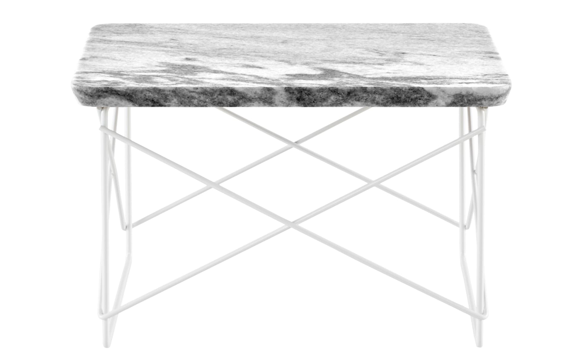 eames wire base low table / marble top - georgia grey / studio white base