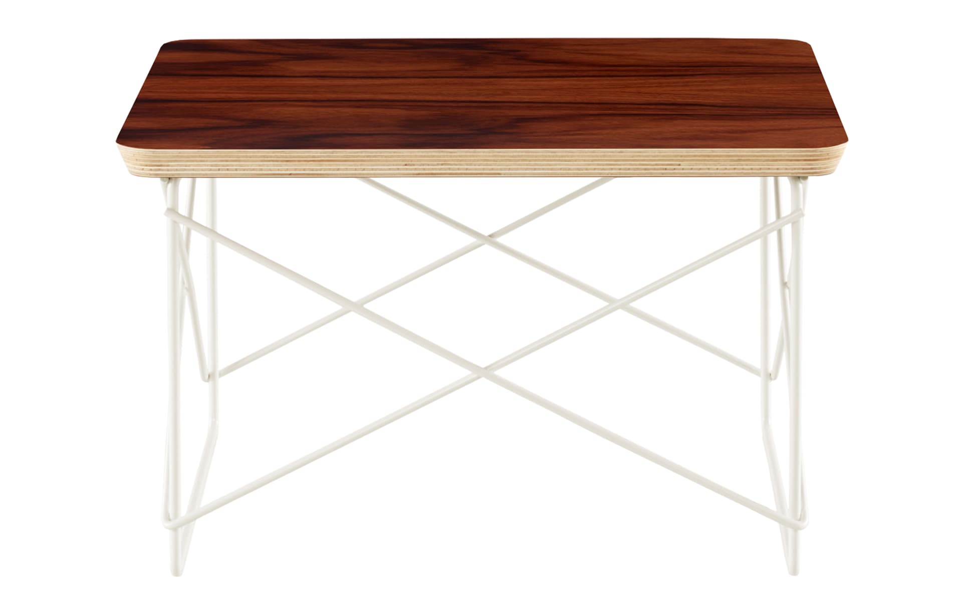 eames wire base low table / veneer top - santos palisander / white base