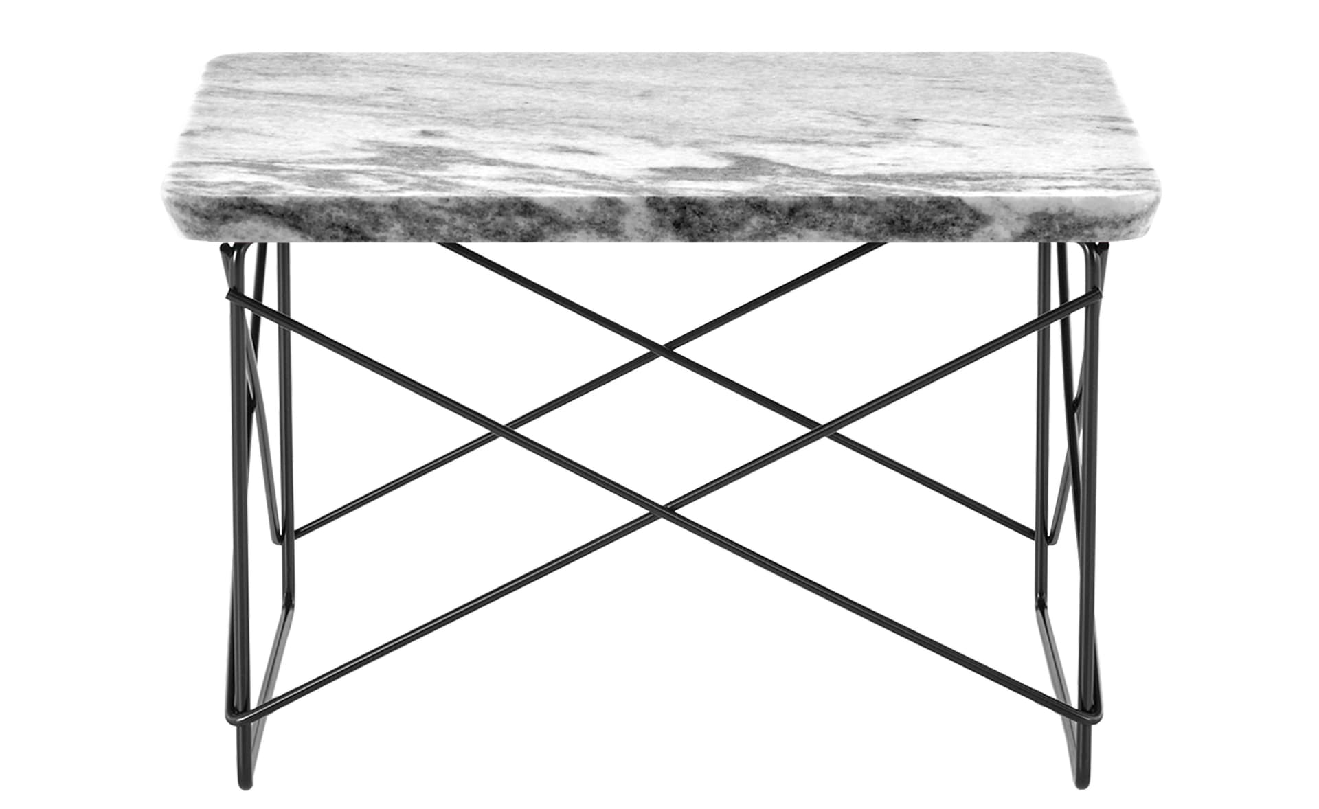 eames wire base low table / marble top - georgia grey / black base