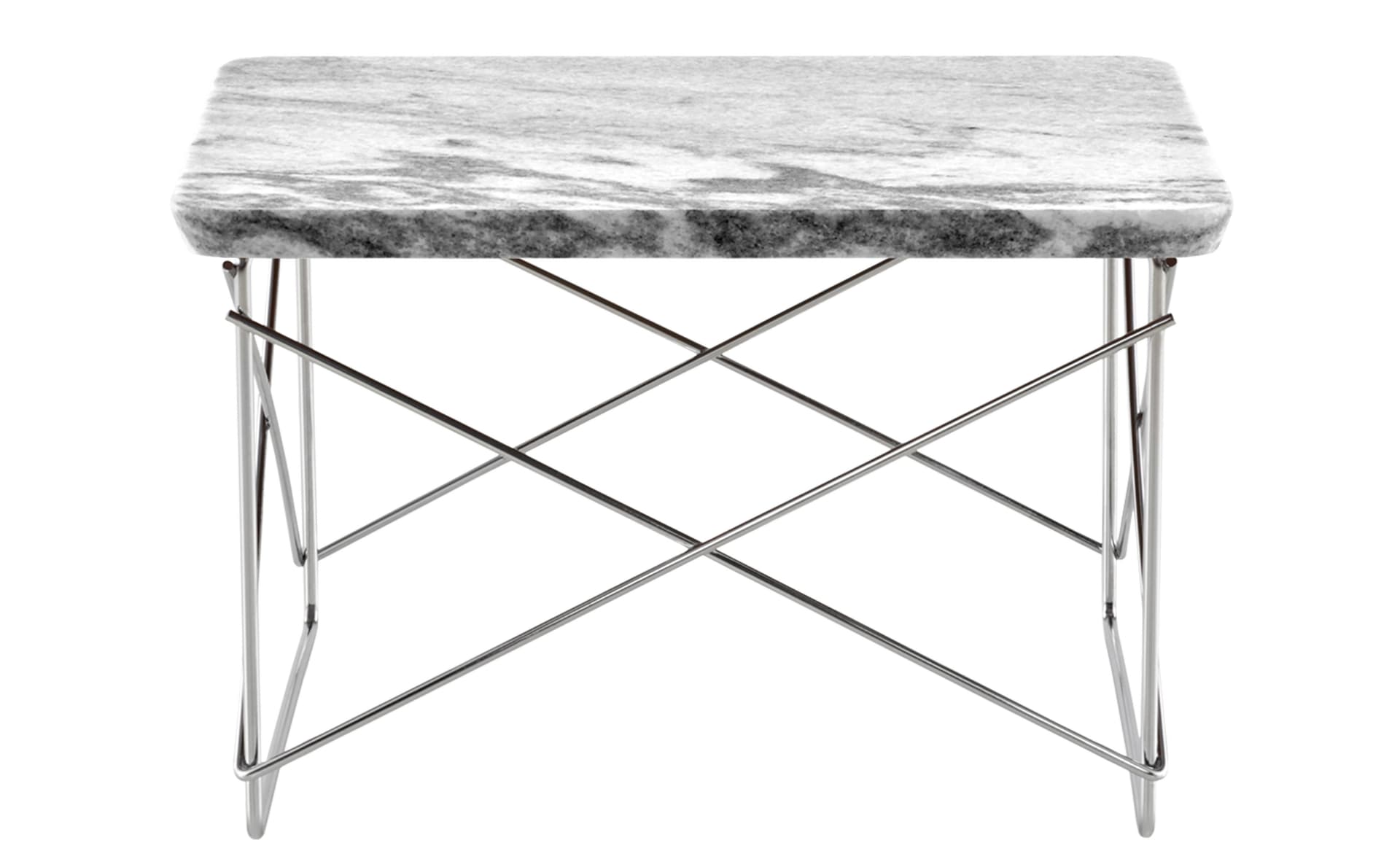 eames wire base low table / marble top - georgia grey / trivalent chrome base