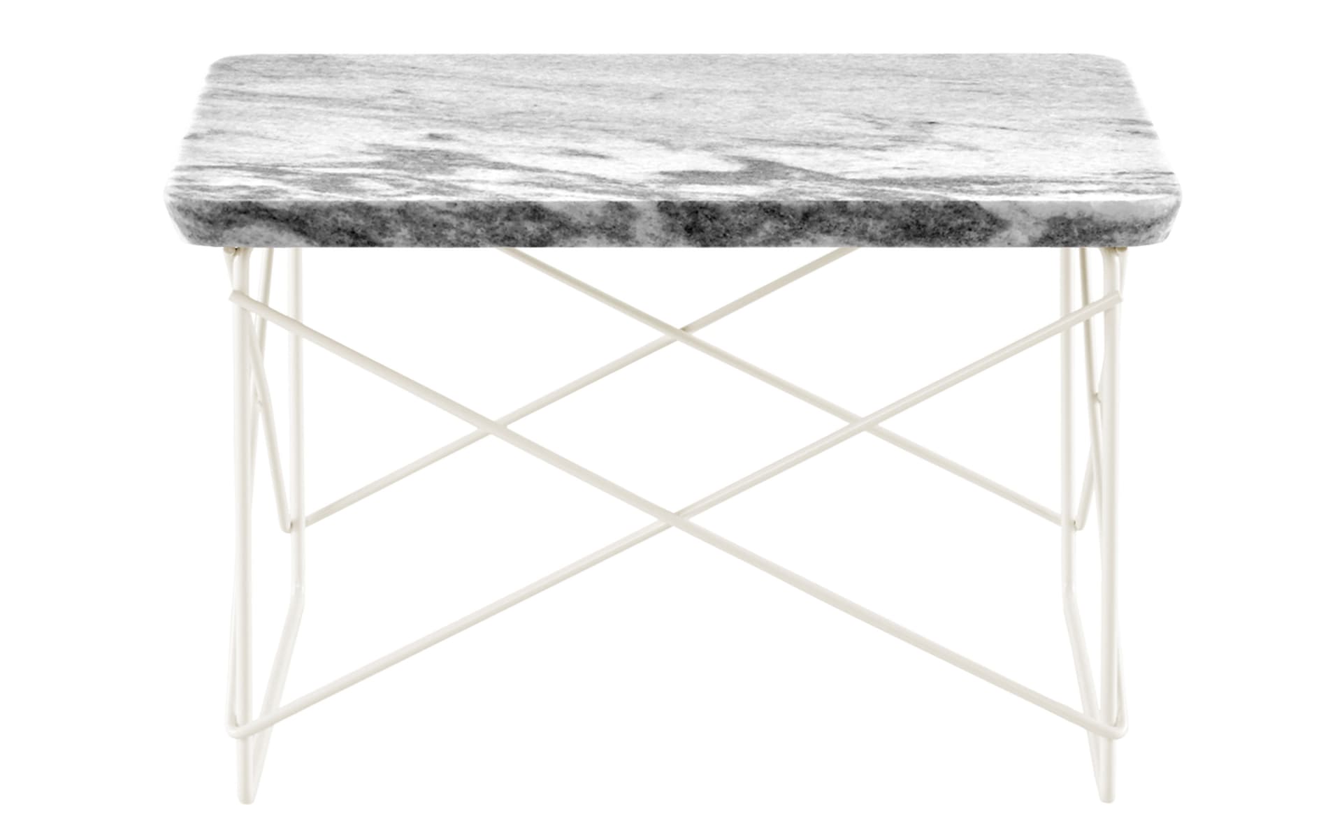 eames wire base low table / marble top - georgia grey / white base