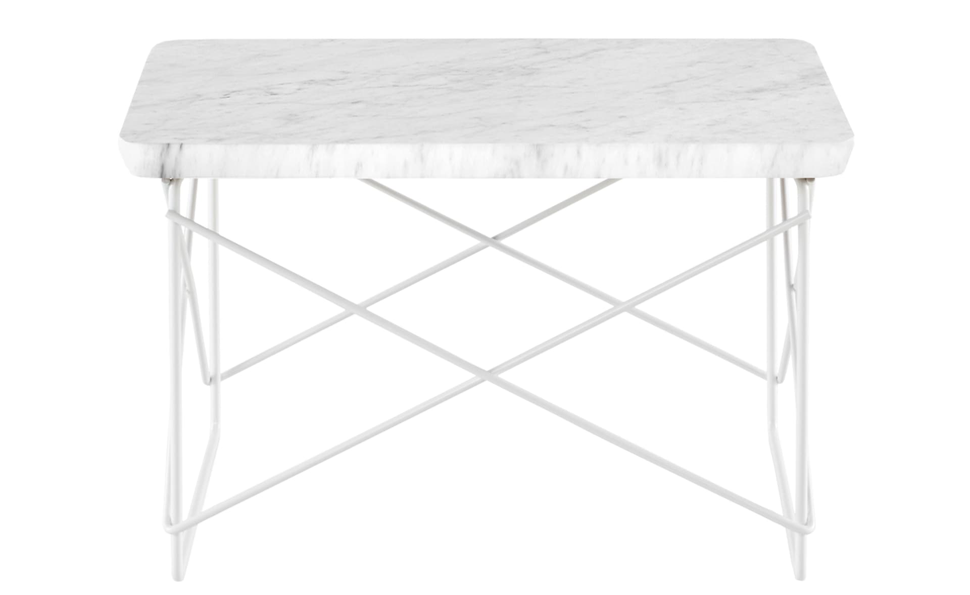 eames wire base low table / marble top - white carrara / studio white base