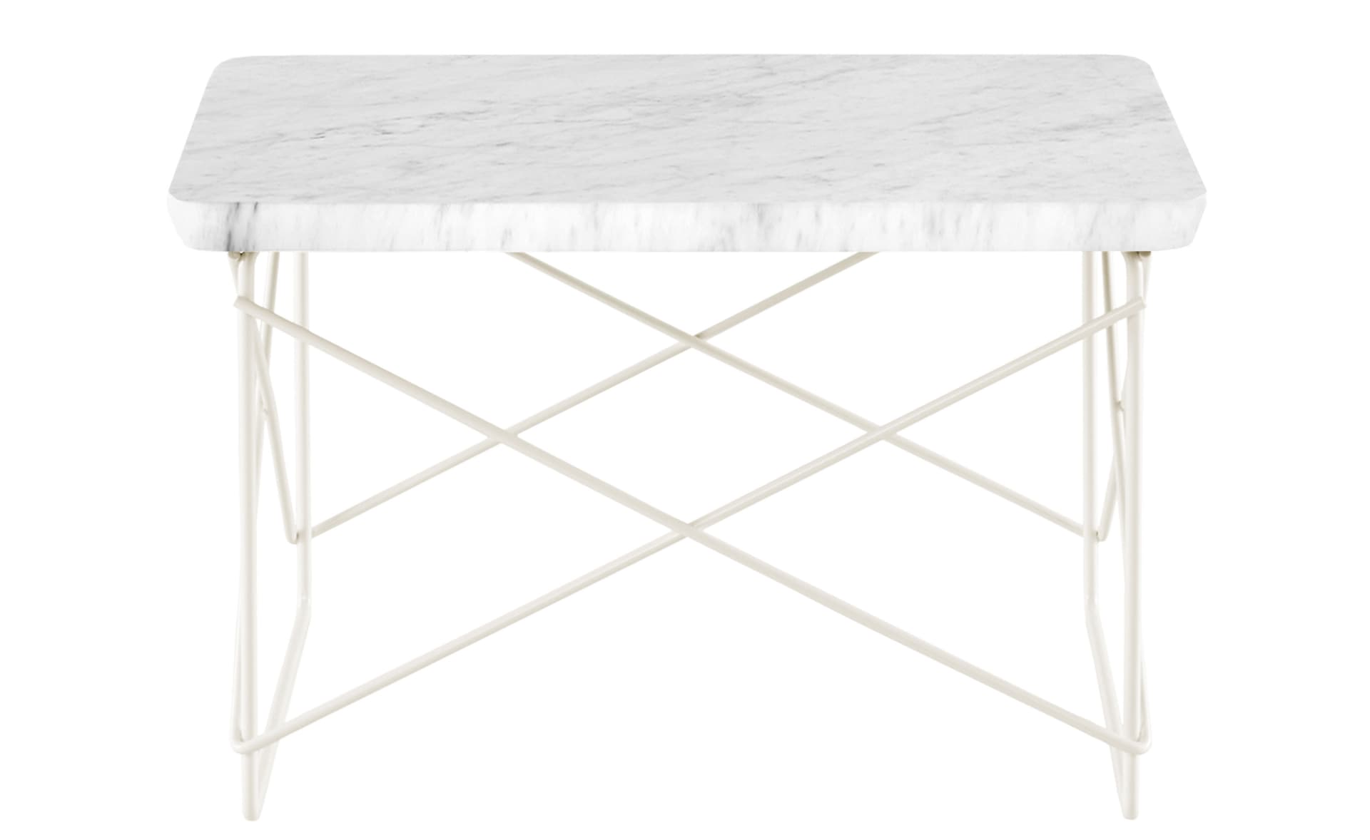 eames wire base low table / marble top - white carrara / white base