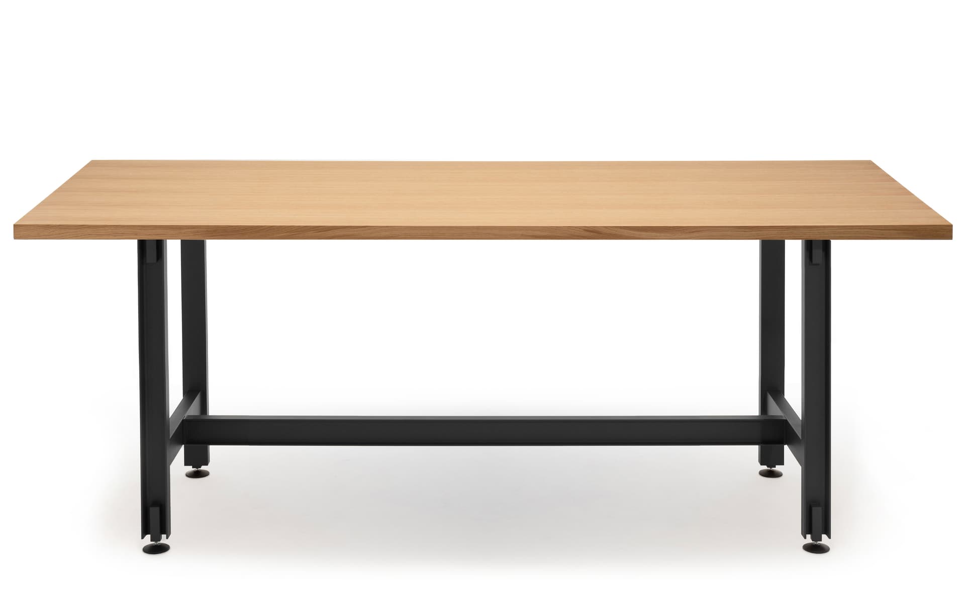 Beam Table / 94.5" length x 43.3" height - oak veneer top / black base