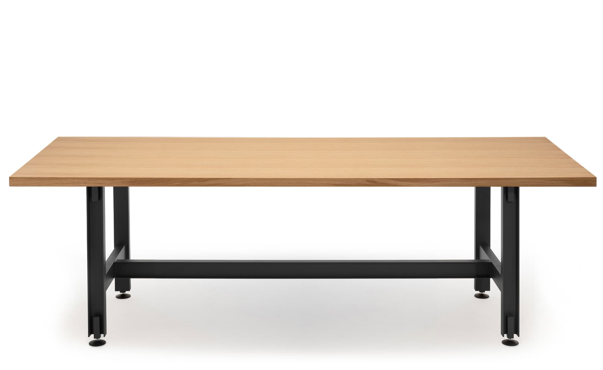 Beam Table / 94.5" length x 29.1" height - oak veneer top / black base