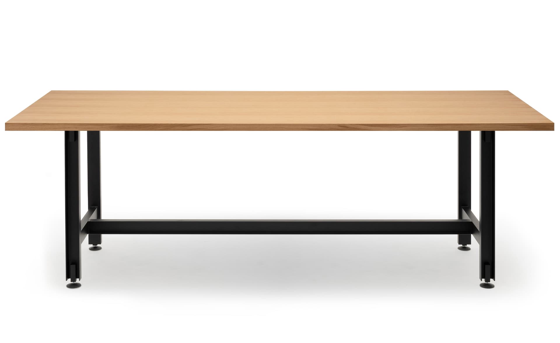 Beam Table / 118" length x 43.3" height - oak veneer top / black base