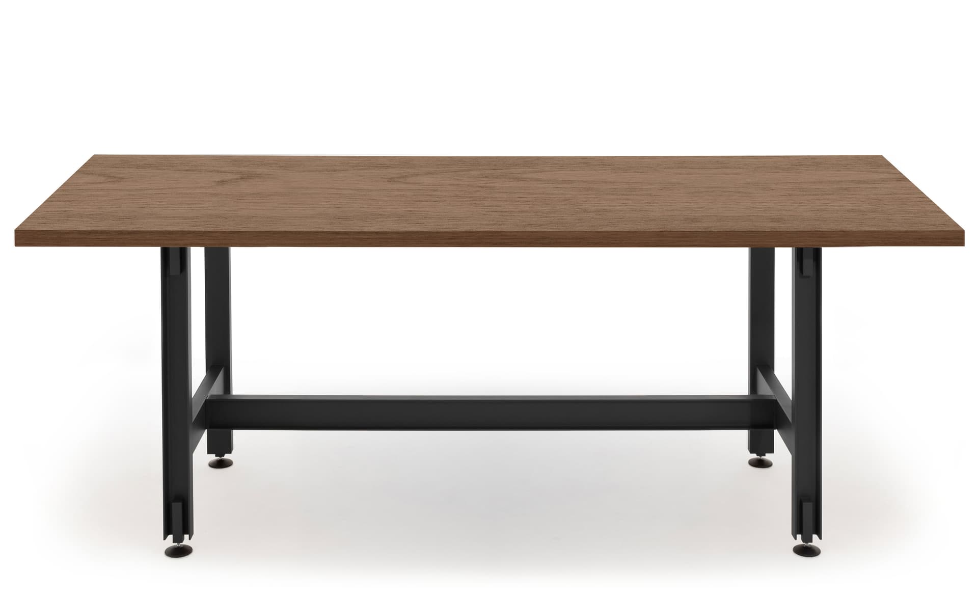 Beam Table / 78.75" length x 29.1" height - walnut veneer top / black base