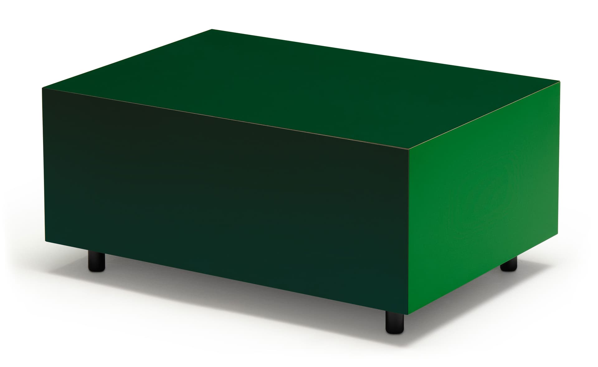 Bloc Storage Table / 25.2" x 17.7" with single drawer / add set of 4 casters (2 lockable) / bottle green / pine green / signal green