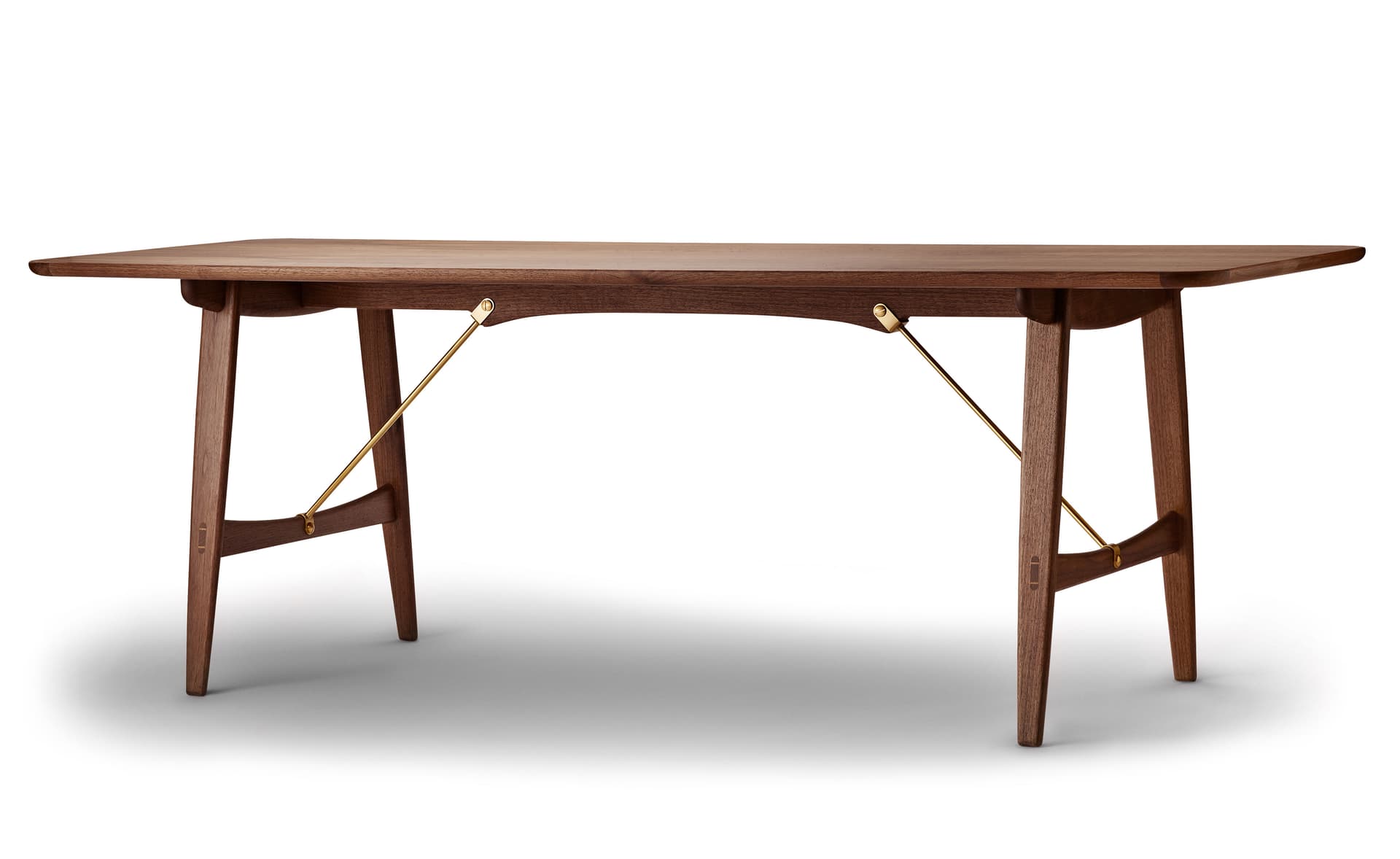 BM1160 Hunting Table / 82.7" x 32.3" - walnut, oil / brass