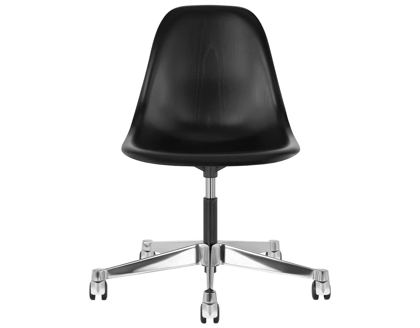 chrome - 2" hard double wheel casters - carpet (VD) / ebony (EN) / no seat pad