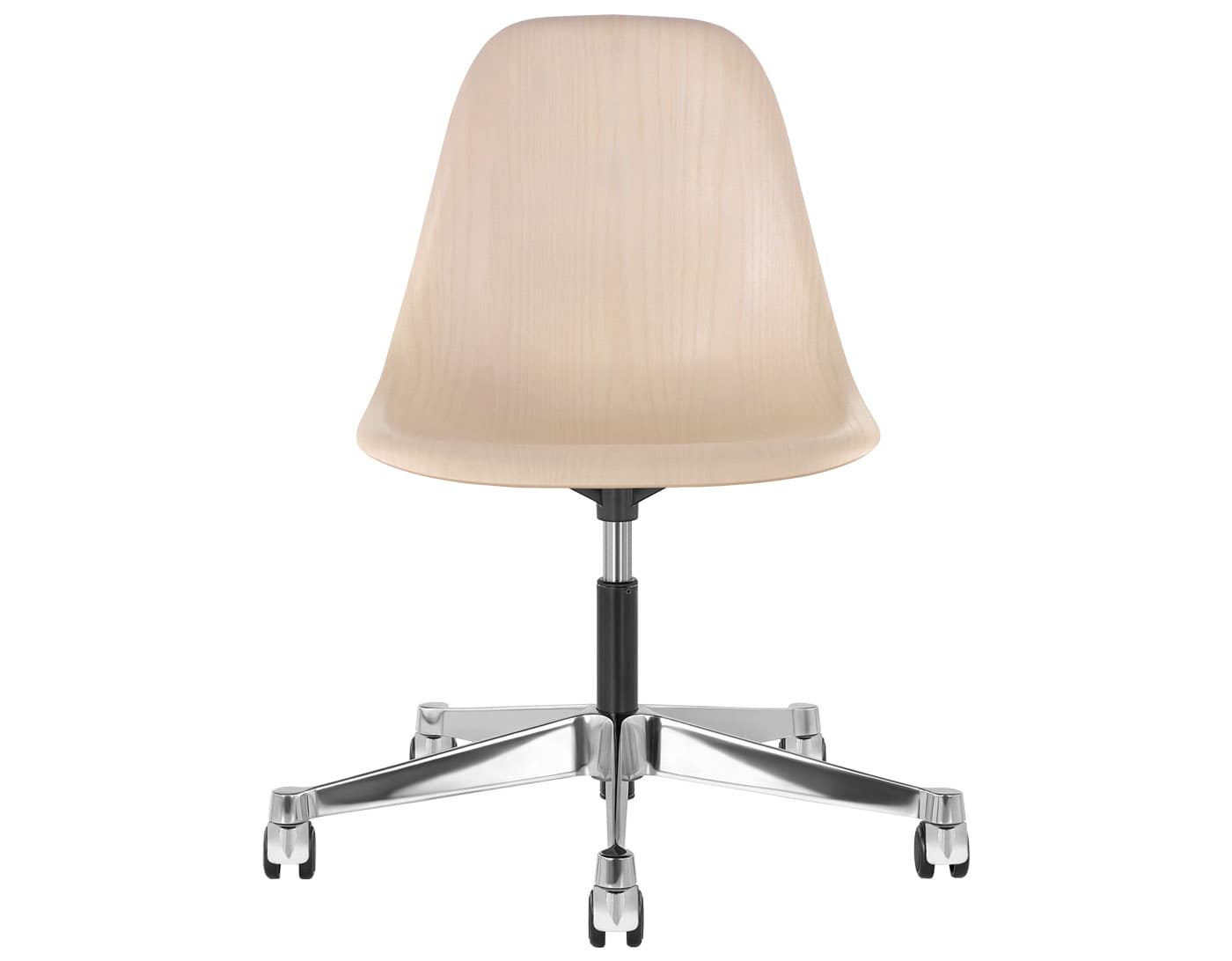 chrome - 2" hard double wheel casters - carpet (VD) / white ash (A2) / no seat pad