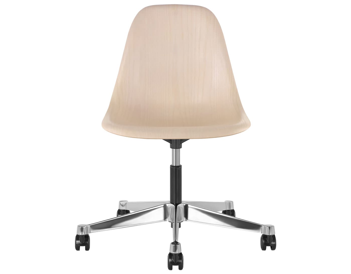 black - 2" hard double wheel casters - carpet (UD) / white ash (A2) / no seat pad