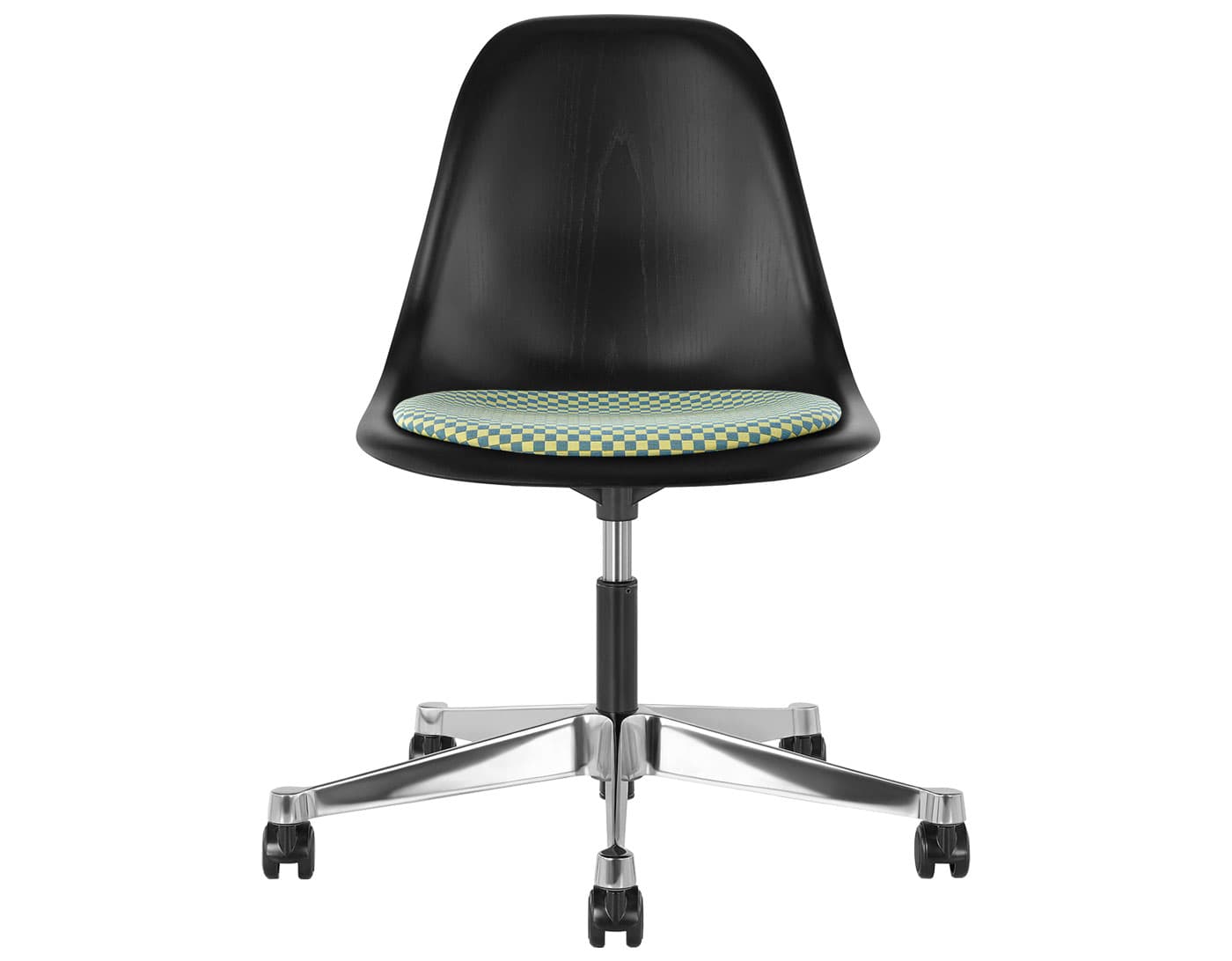 black - 2" hard double wheel casters - carpet (UD) / ebony (EN) / checker - ultramarine/emerald (V1204)