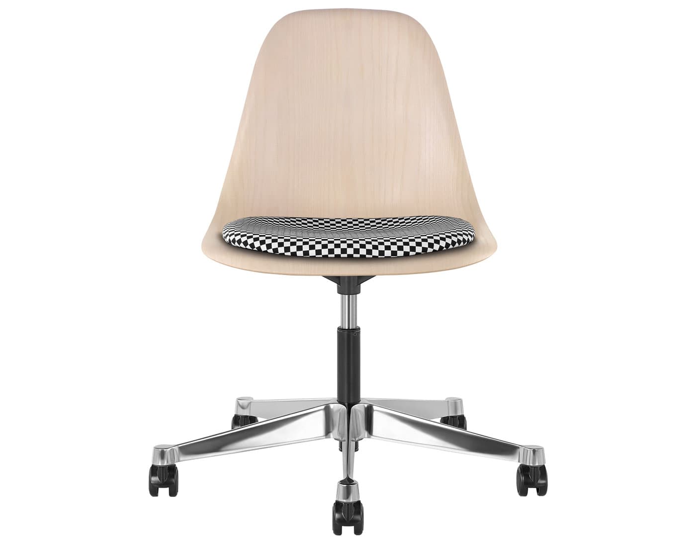 black - 2" hard double wheel casters - carpet (UD) / white ash (A2) / checker - black/white (V1207)